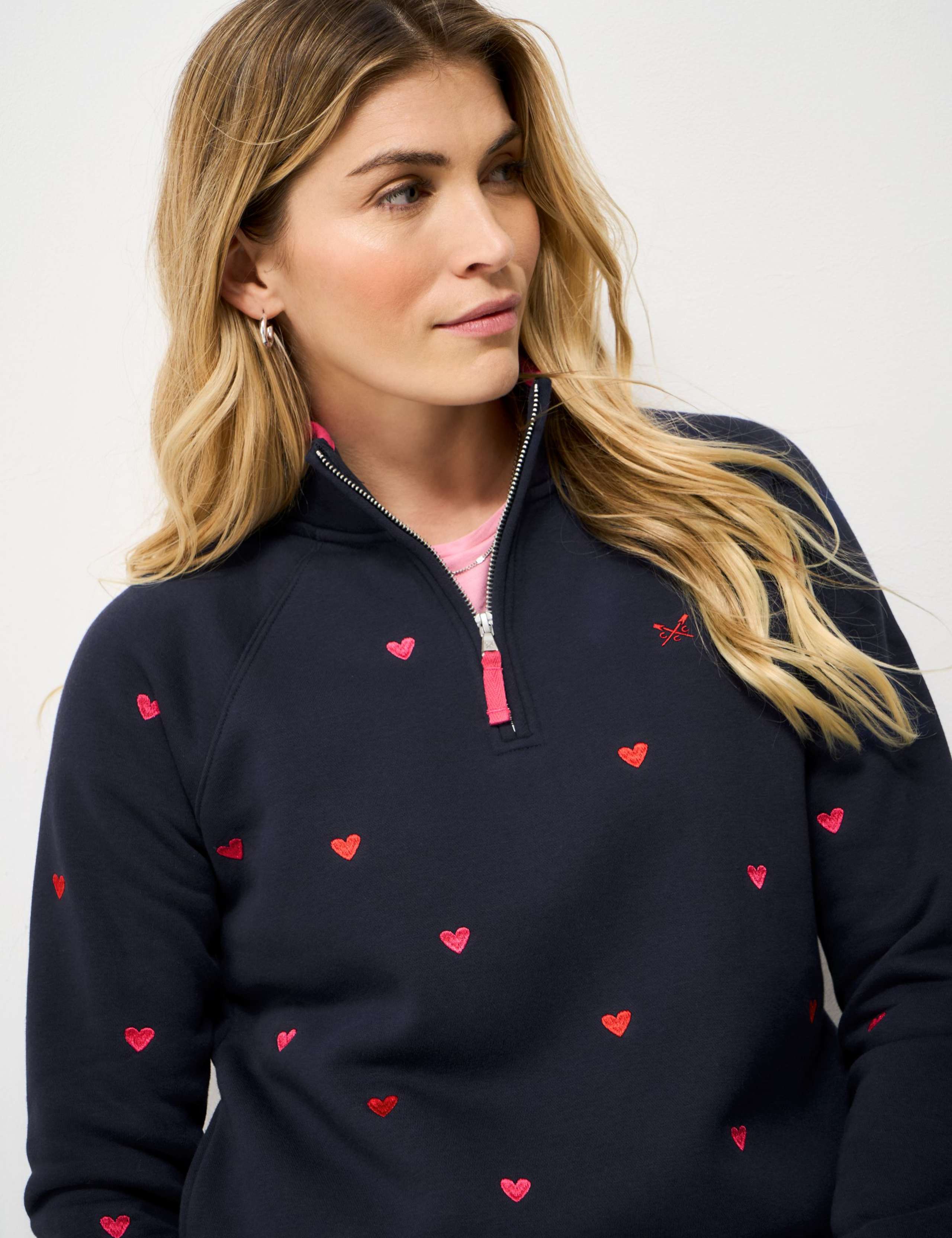 Cotton Rich Striped Half Zip Sweatshirt 4 of 5