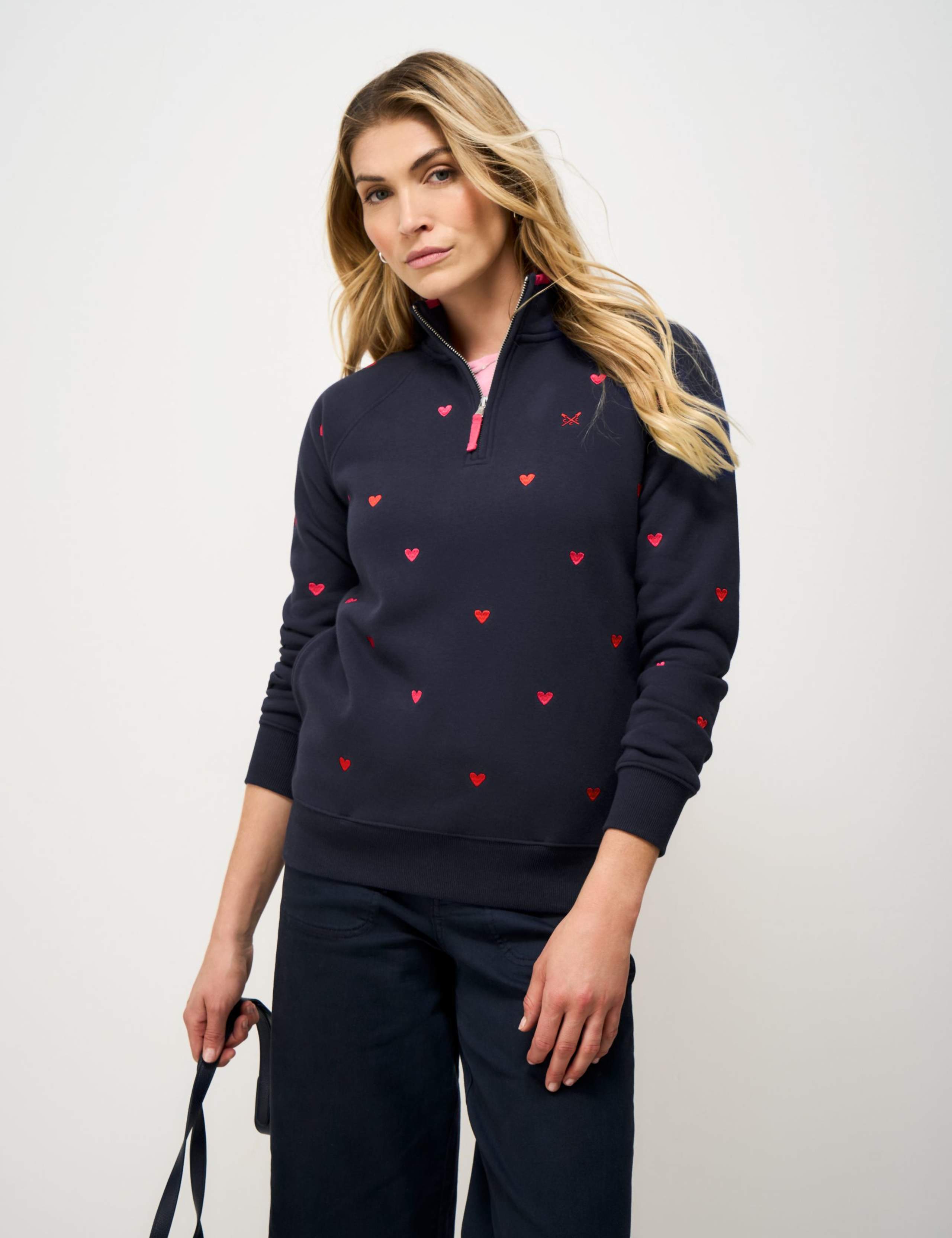 Cotton Rich Striped Half Zip Sweatshirt 5 of 5