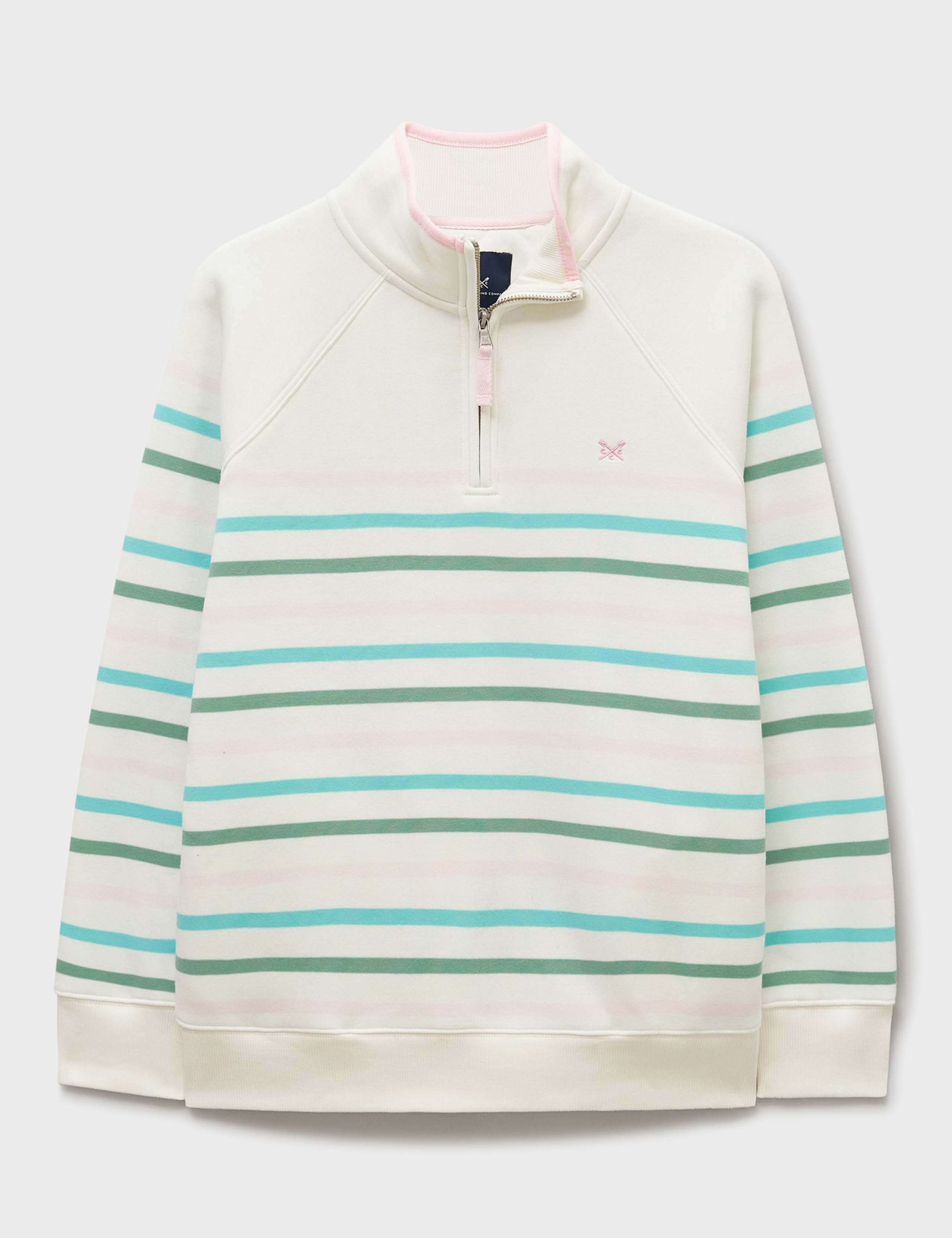 Cotton Rich Striped Half Zip Sweatshirt 2 of 5