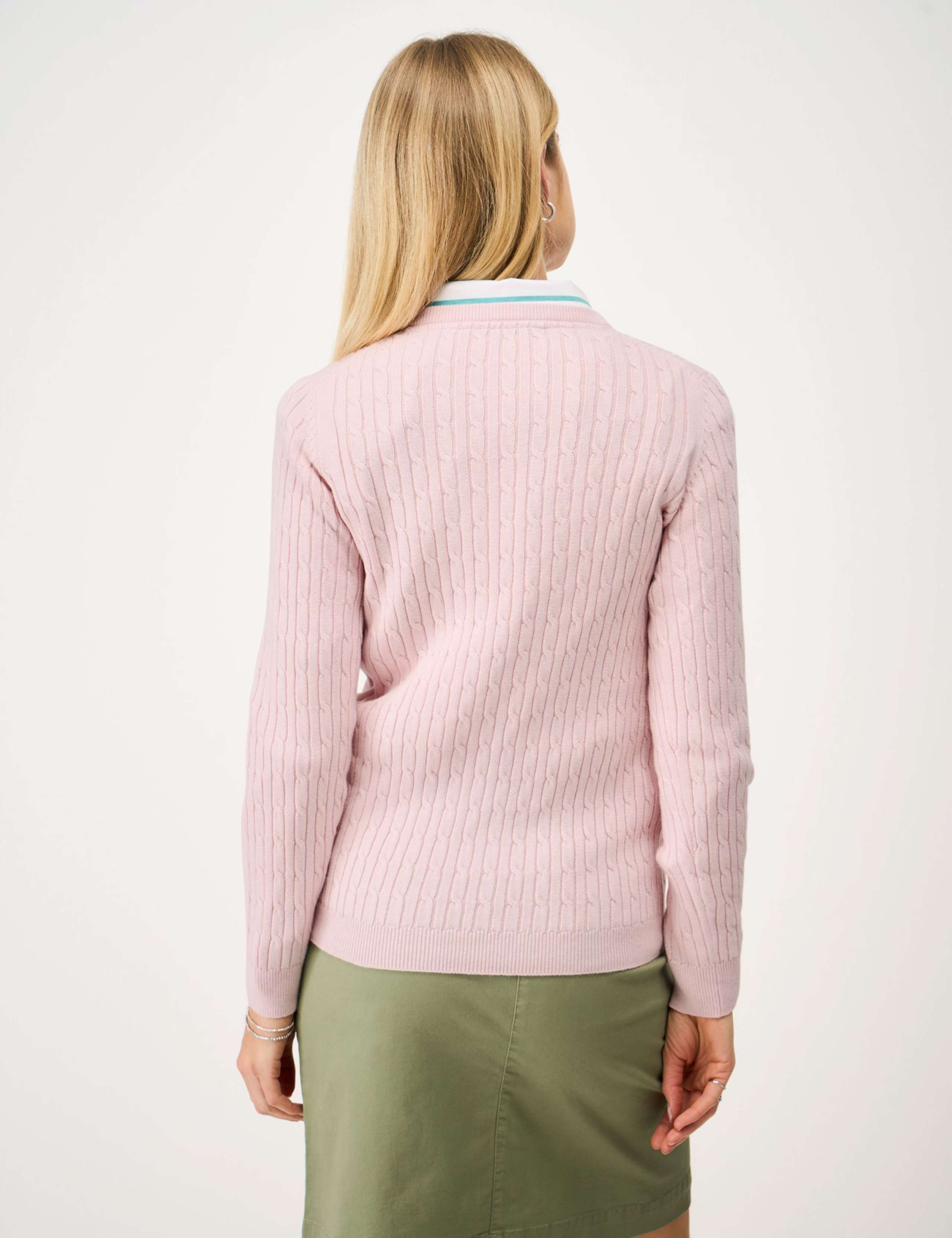 Cotton Rich Cable Knit Crew Neck Jumper 5 of 5