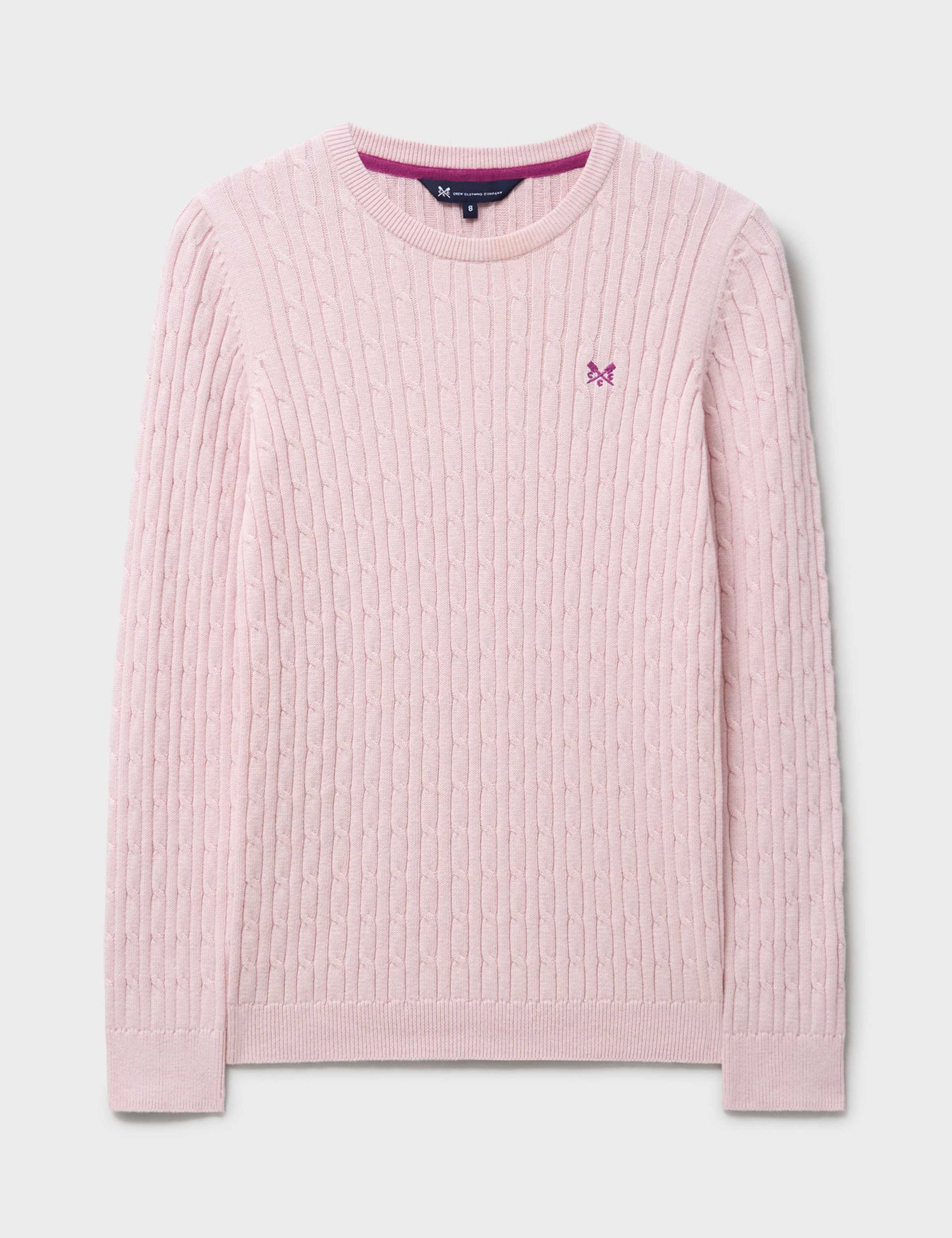 Cotton Rich Cable Knit Crew Neck Jumper 2 of 5
