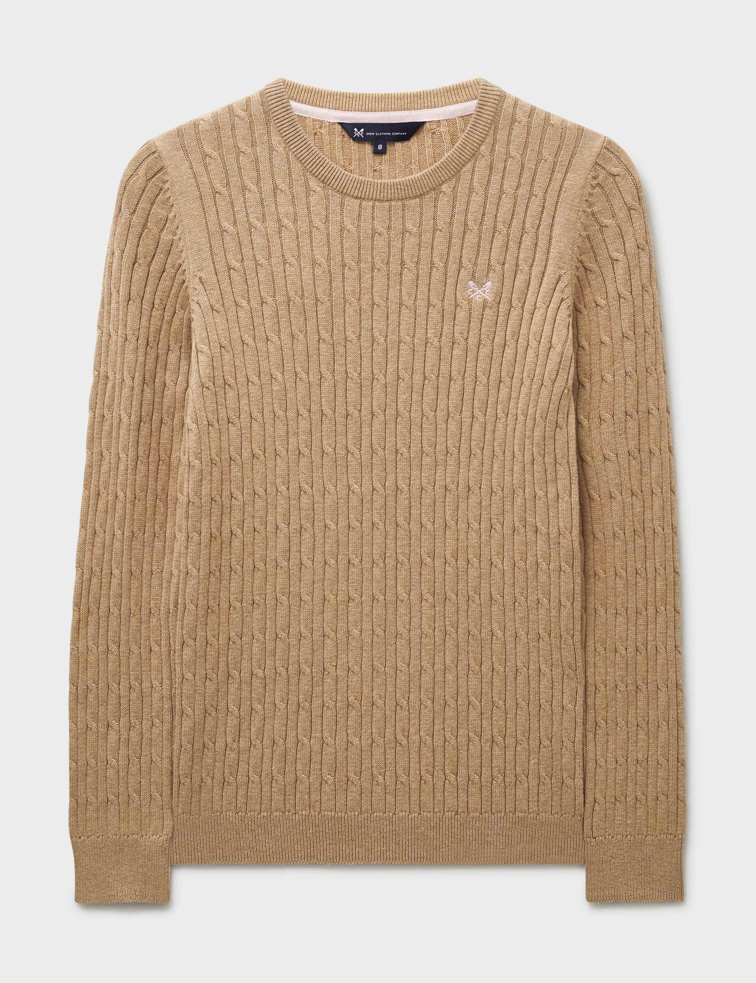 Cotton Rich Cable Knit Crew Neck Jumper 2 of 5