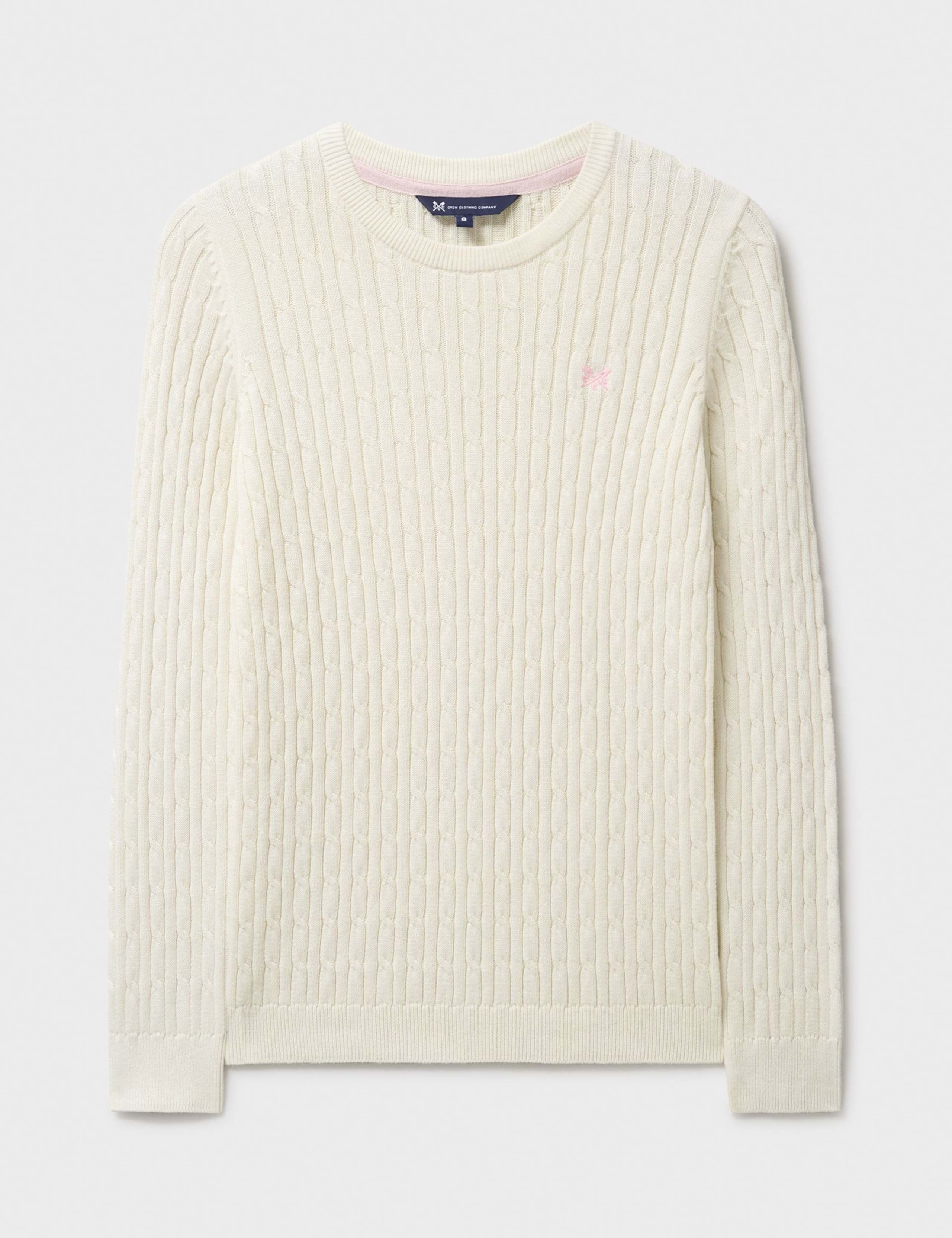 Cotton Rich Cable Knit Crew Neck Jumper 2 of 5