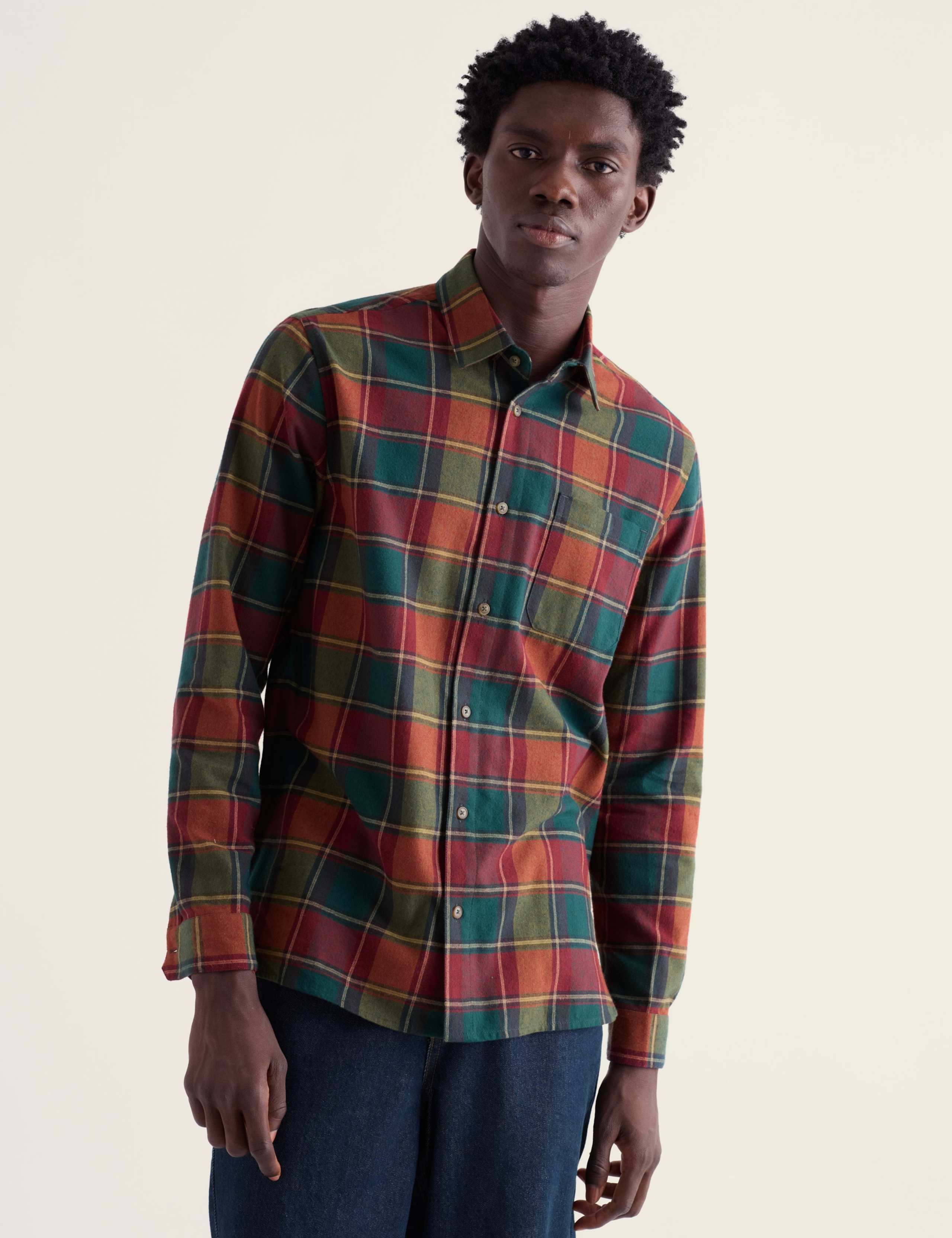 Regular Fit Brushed Cotton Textured Shirt 1 of 5