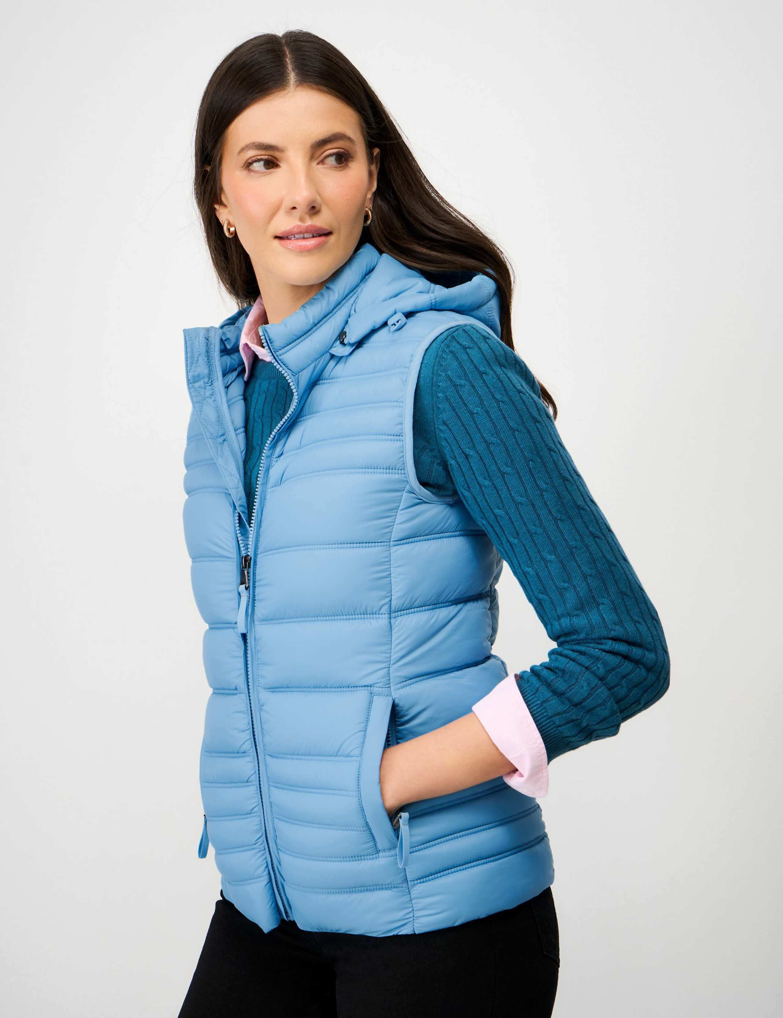 Lightweight Padded Quilted Hooded Gilet 3 of 5