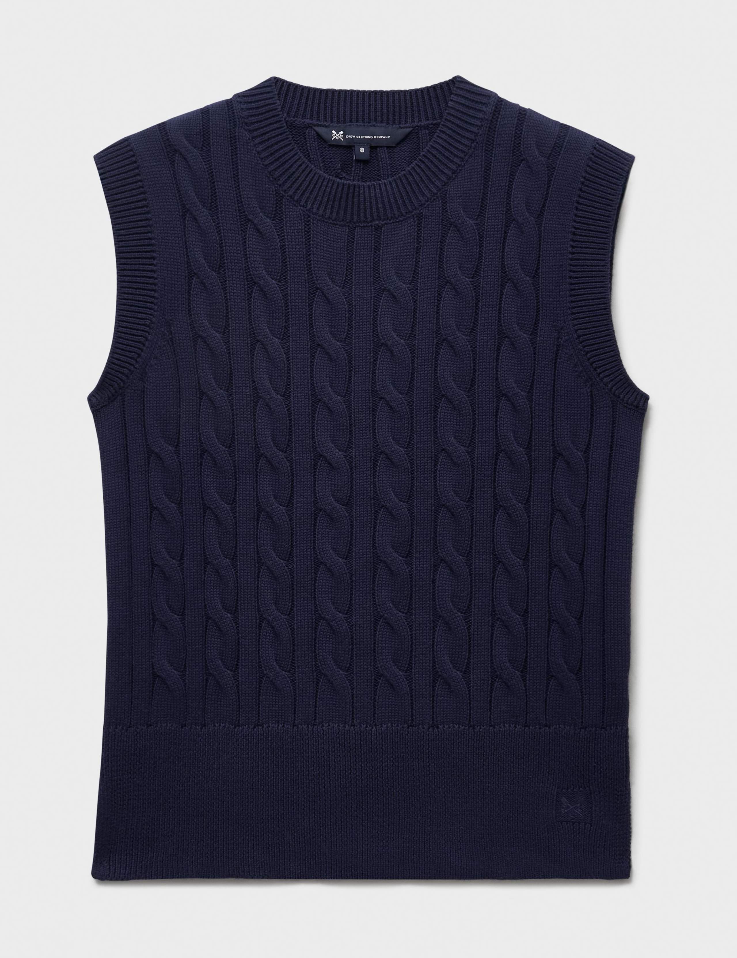 Pure Cotton Cable Crew Neck Knitted Vest 2 of 5
