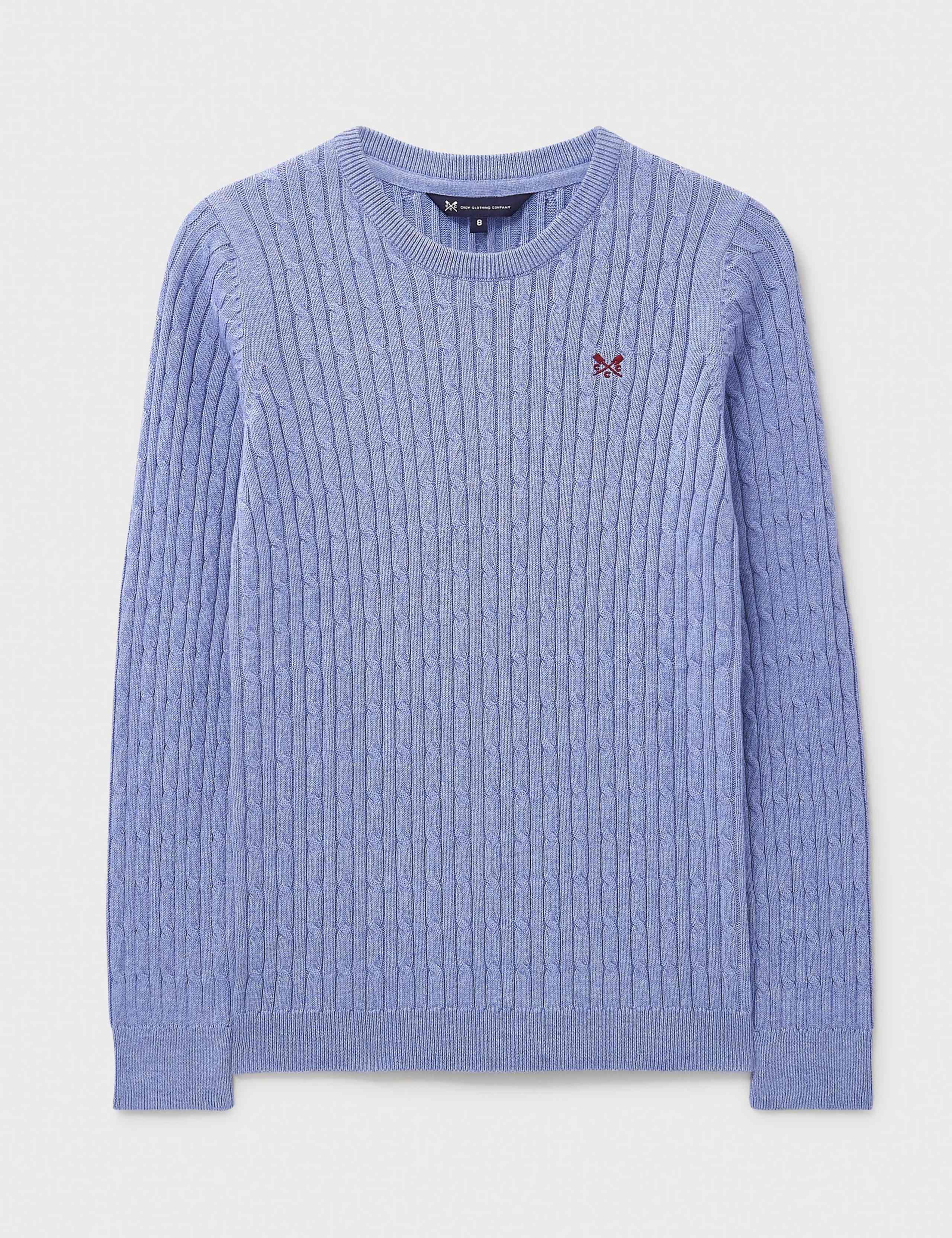 Cotton Rich Cable Knit Crew Neck Jumper 2 of 5