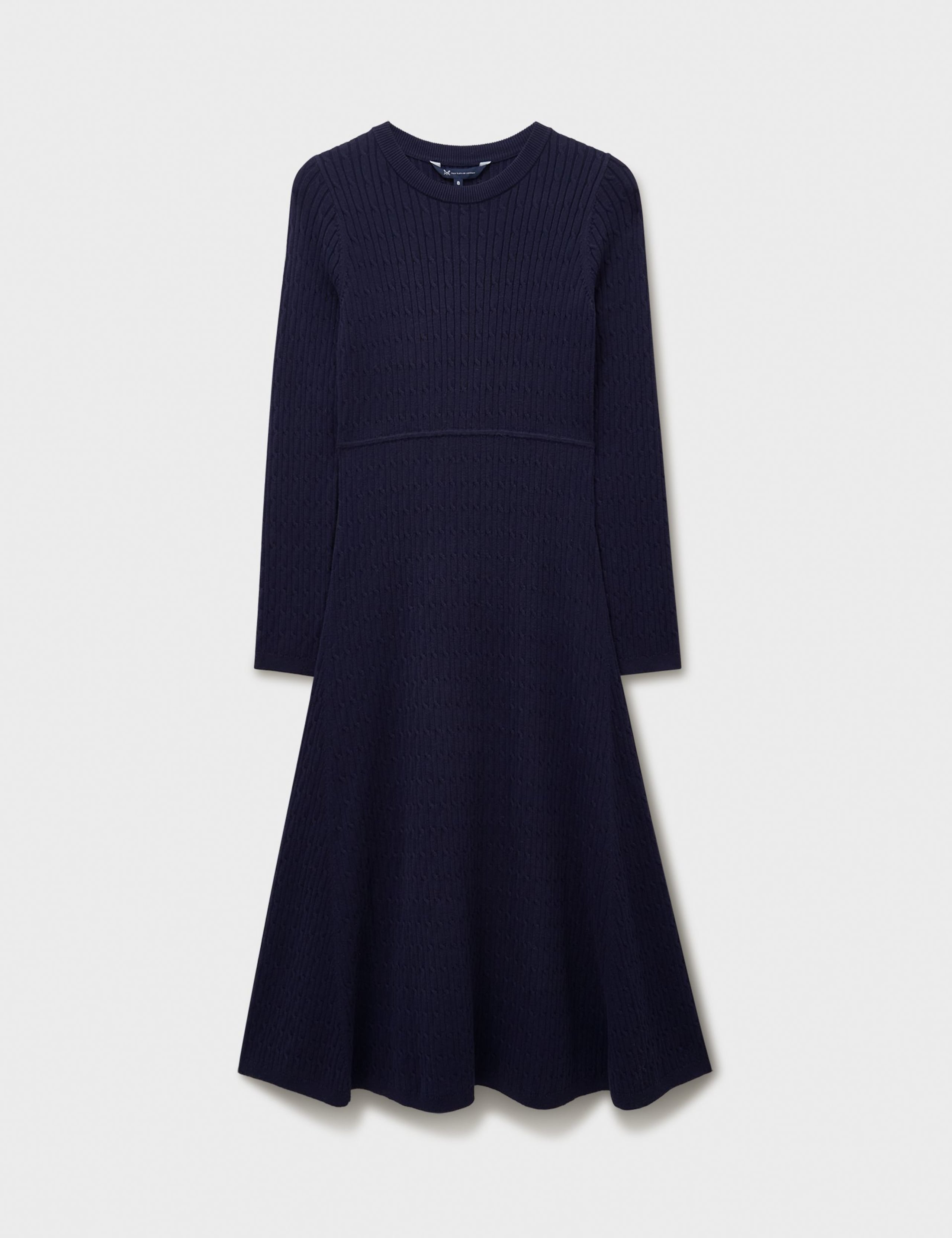 Cotton Rich Cable Midi Skater Knitted Dress 2 of 5