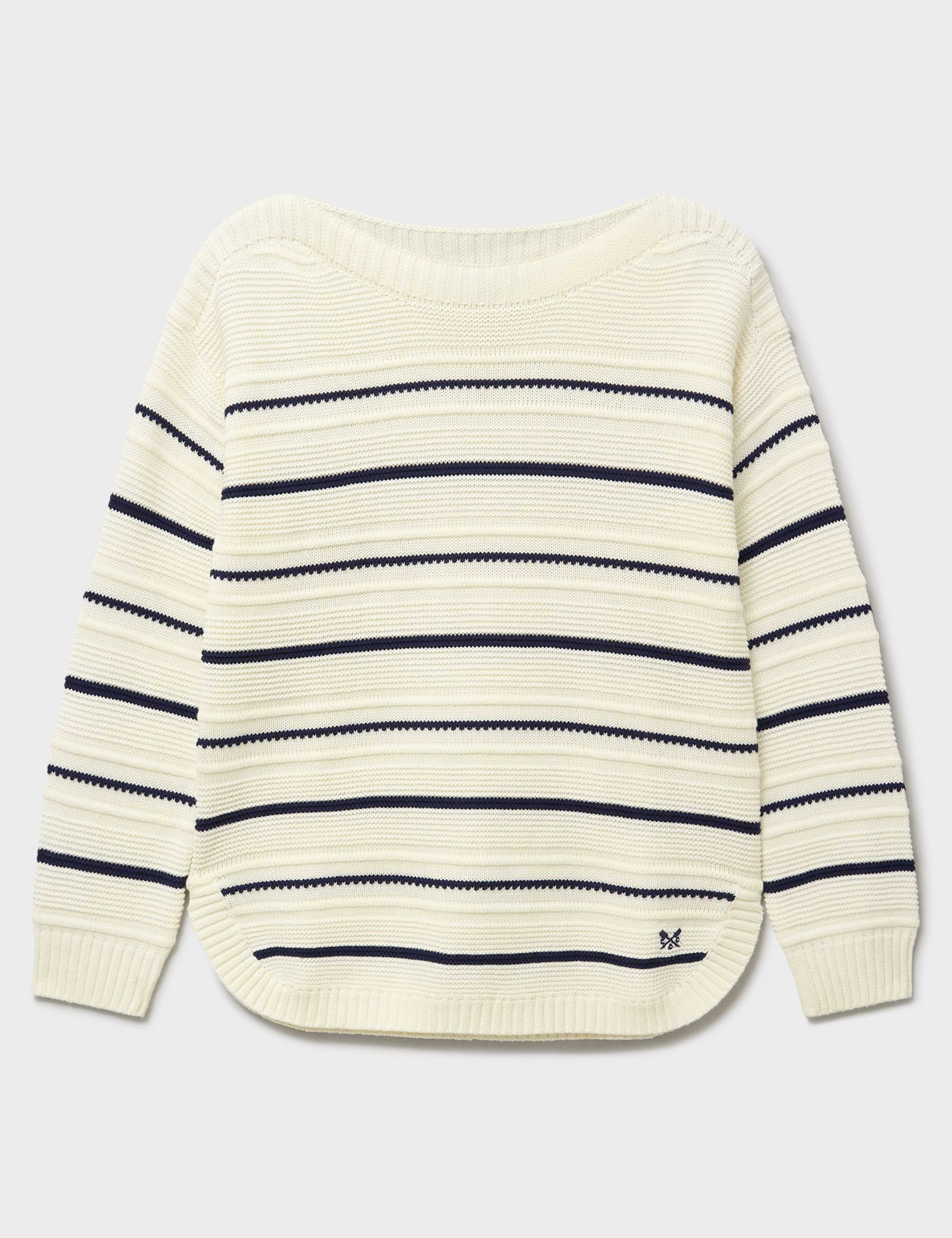 Cotton Rich Textured Slash Neck Jumper 2 of 5