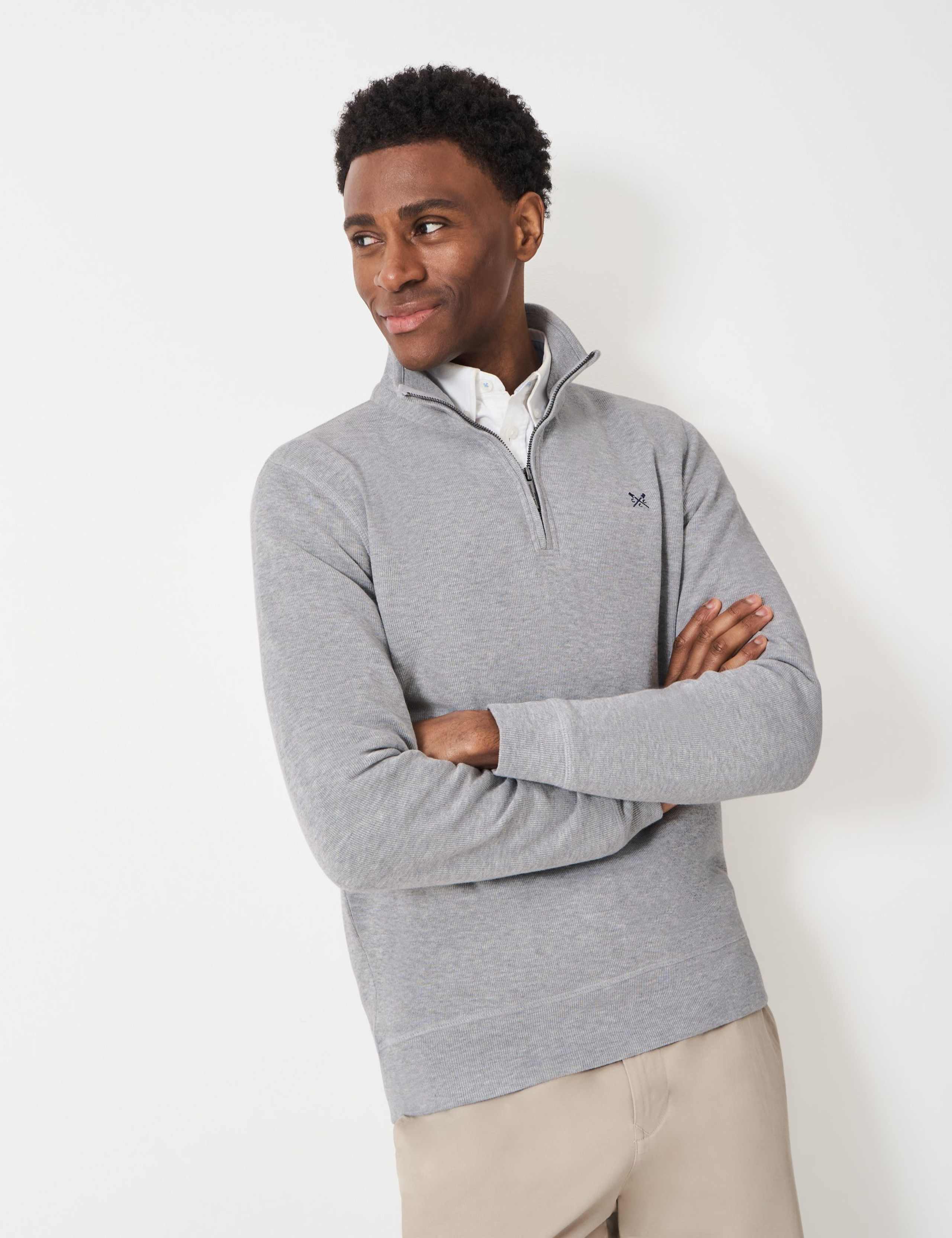 Pure Cotton Half Zip Jumper 1 of 5