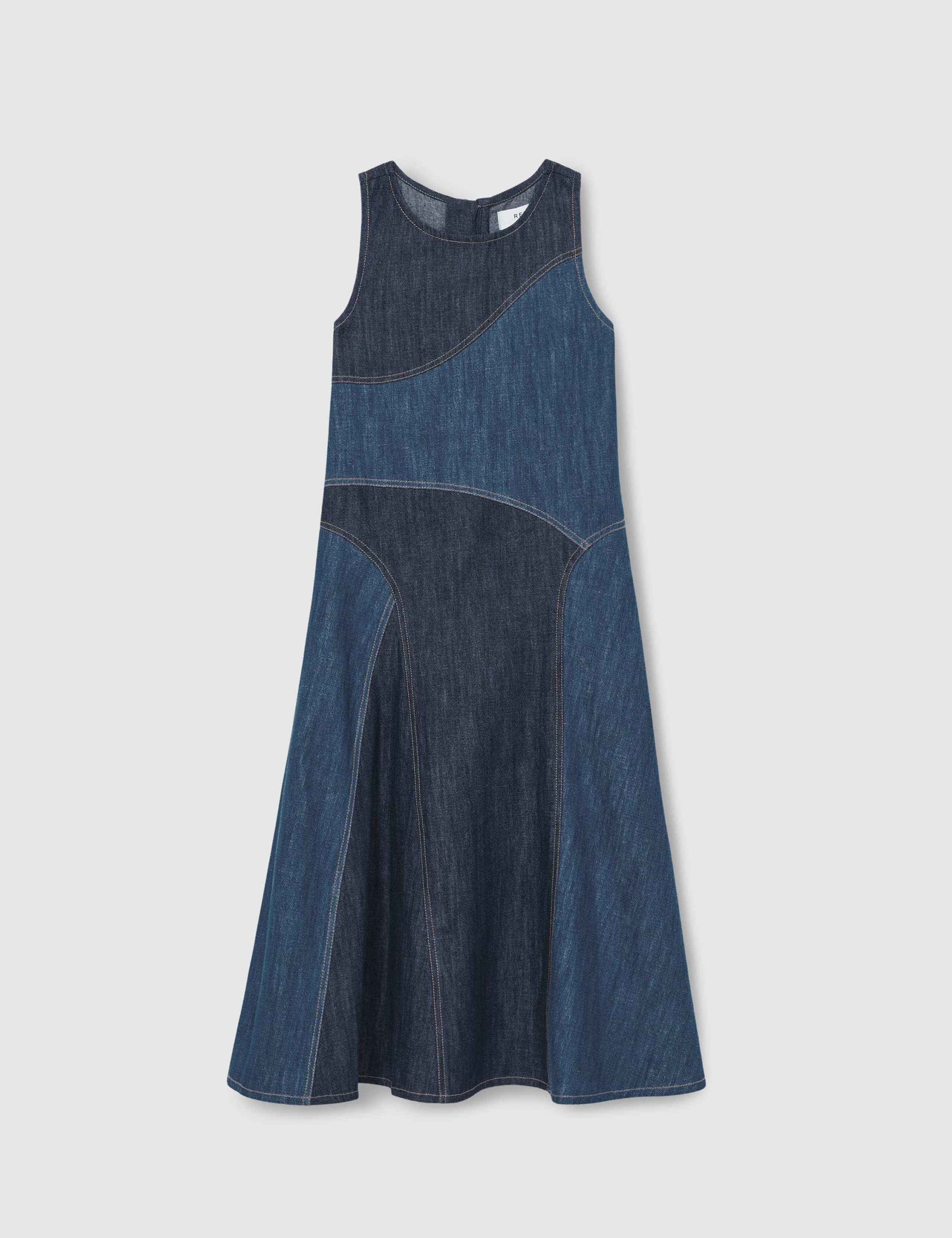 Pure Cotton Denim Patchwork Dress (9-14 Yrs) 2 of 4