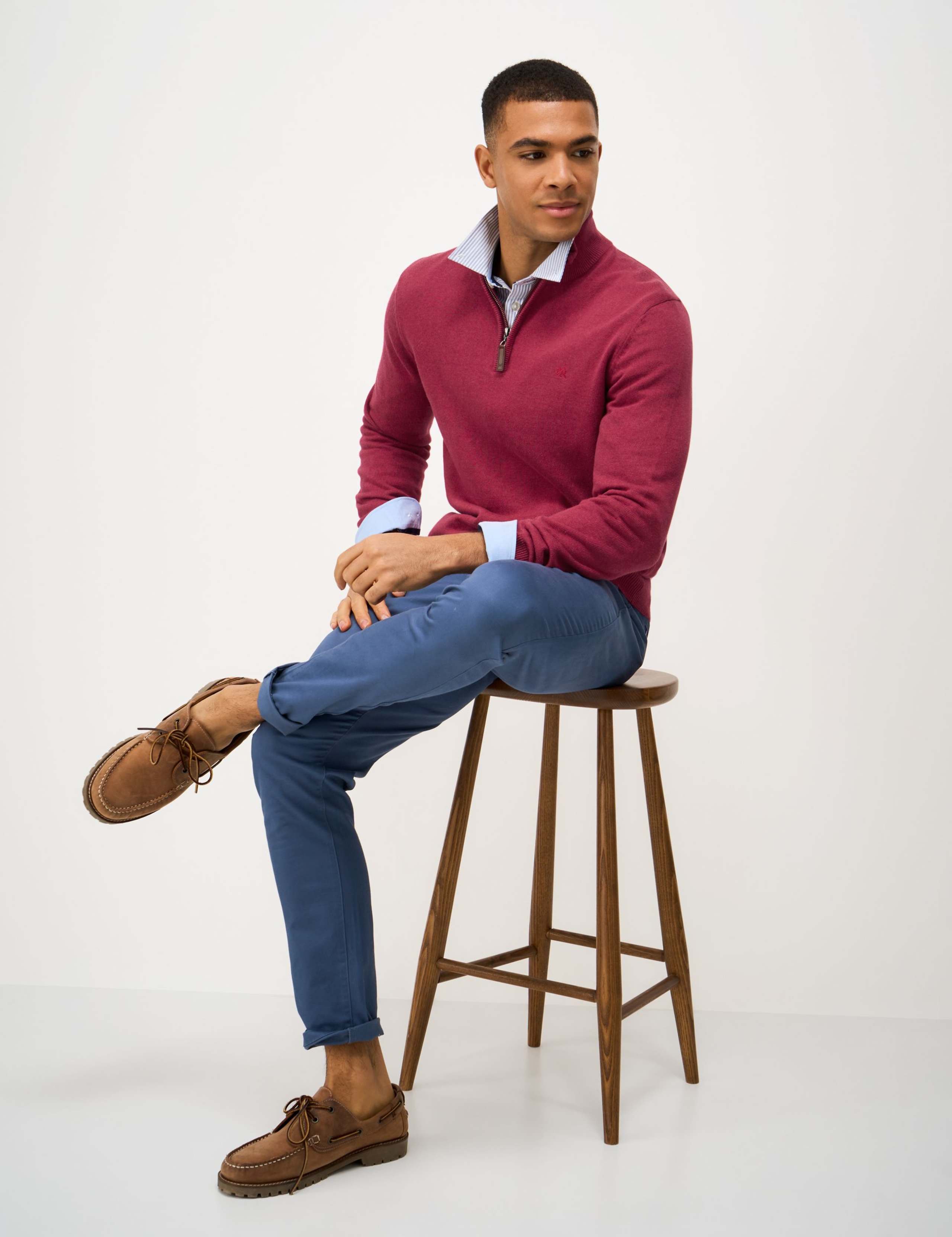 Pure Cotton Half Zip Jumper 3 of 5