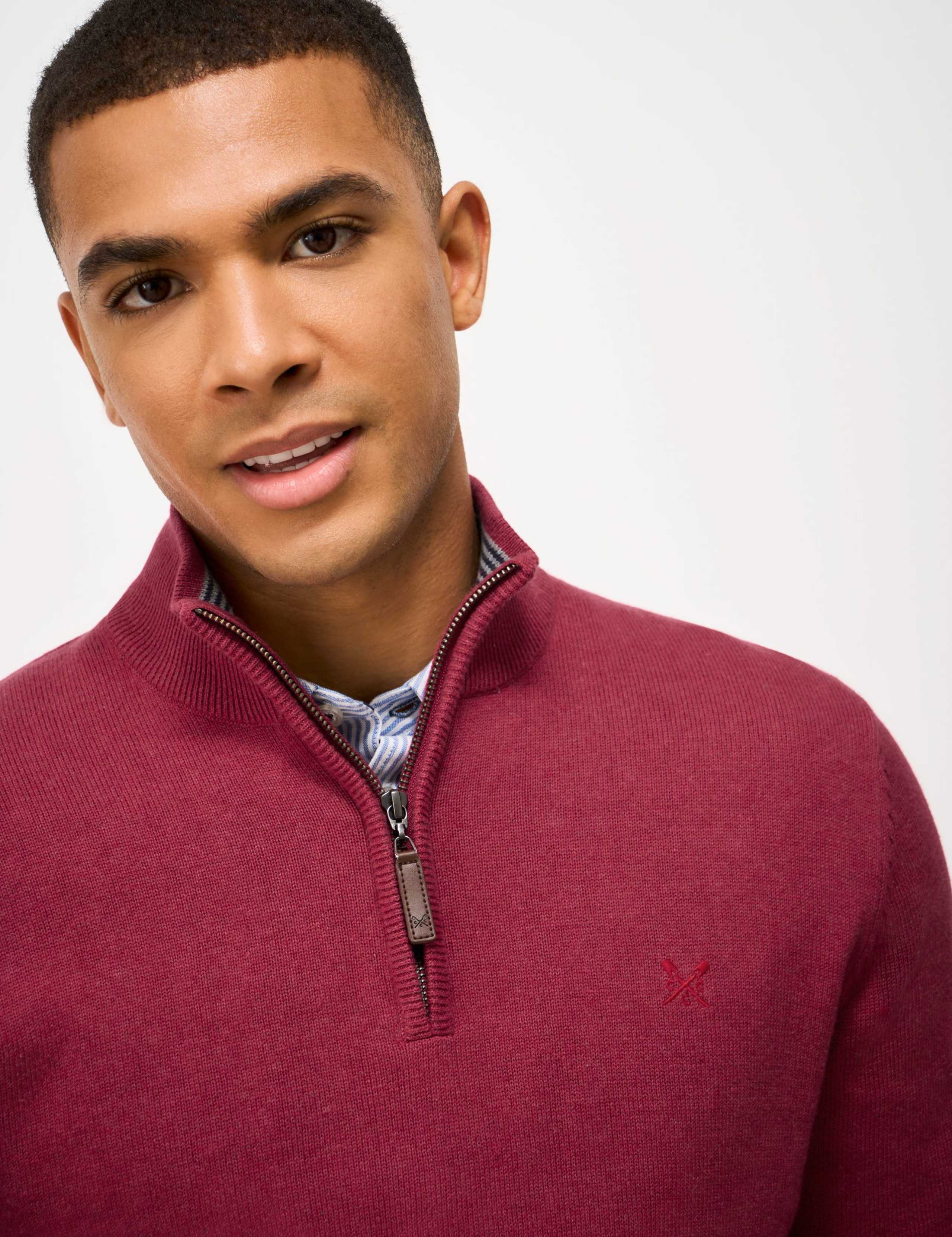 Pure Cotton Half Zip Jumper 4 of 5