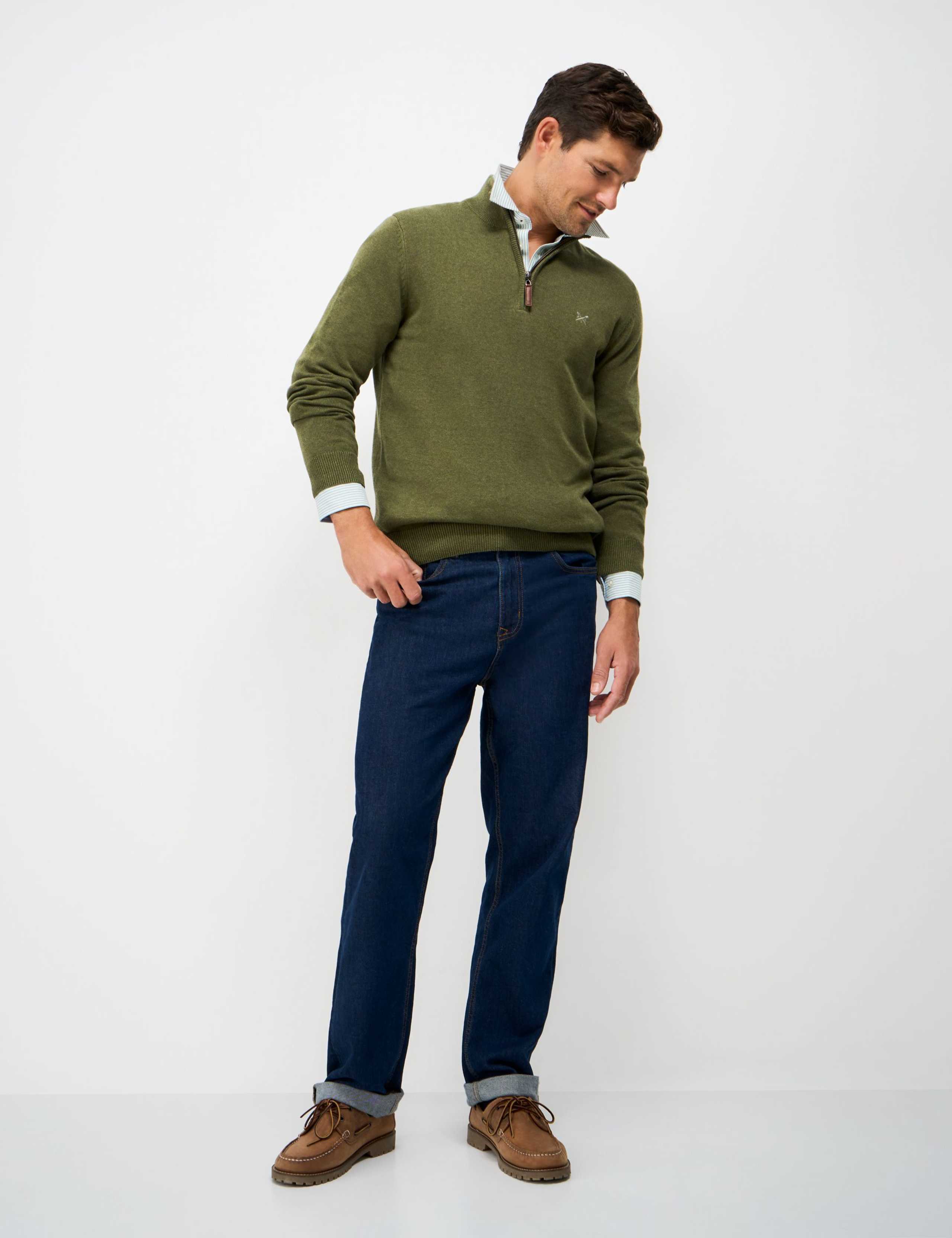 Pure Cotton Half Zip Jumper 1 of 5