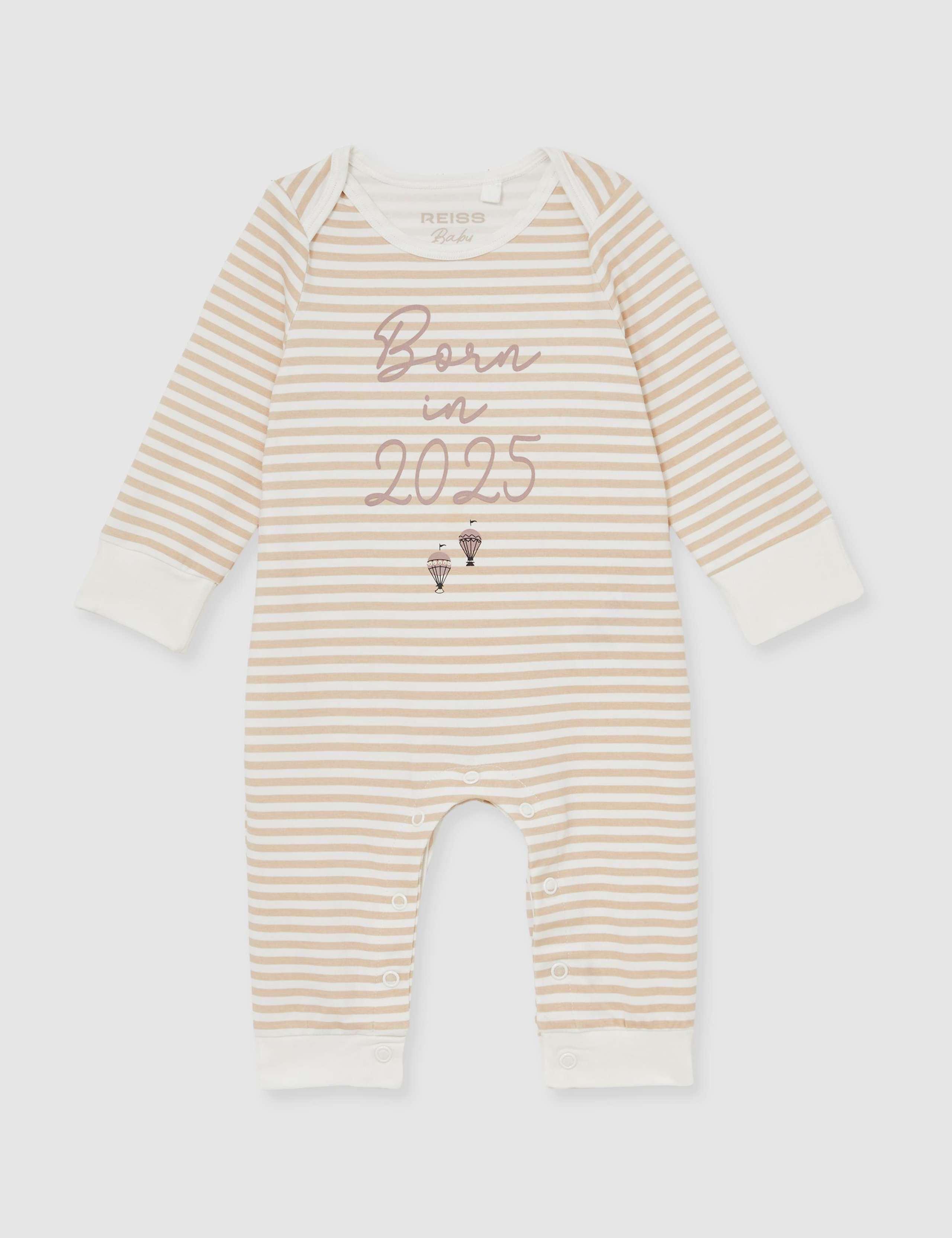 Cotton Rich Born in 2025 Striped Sleepsuit (0-24 Mths) 2 of 4