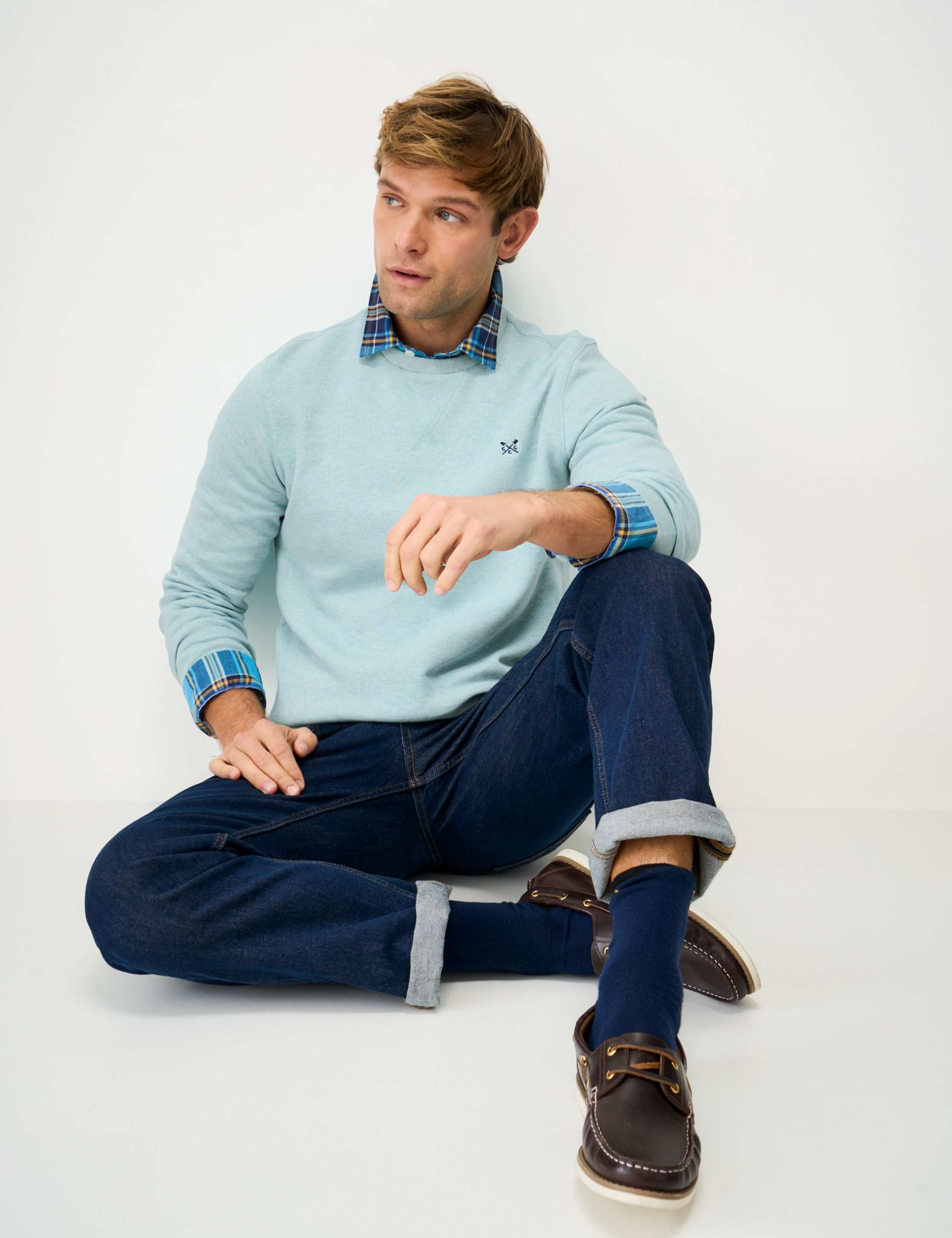 Pure Cotton Ribbed Crew Neck Jumper 4 of 5