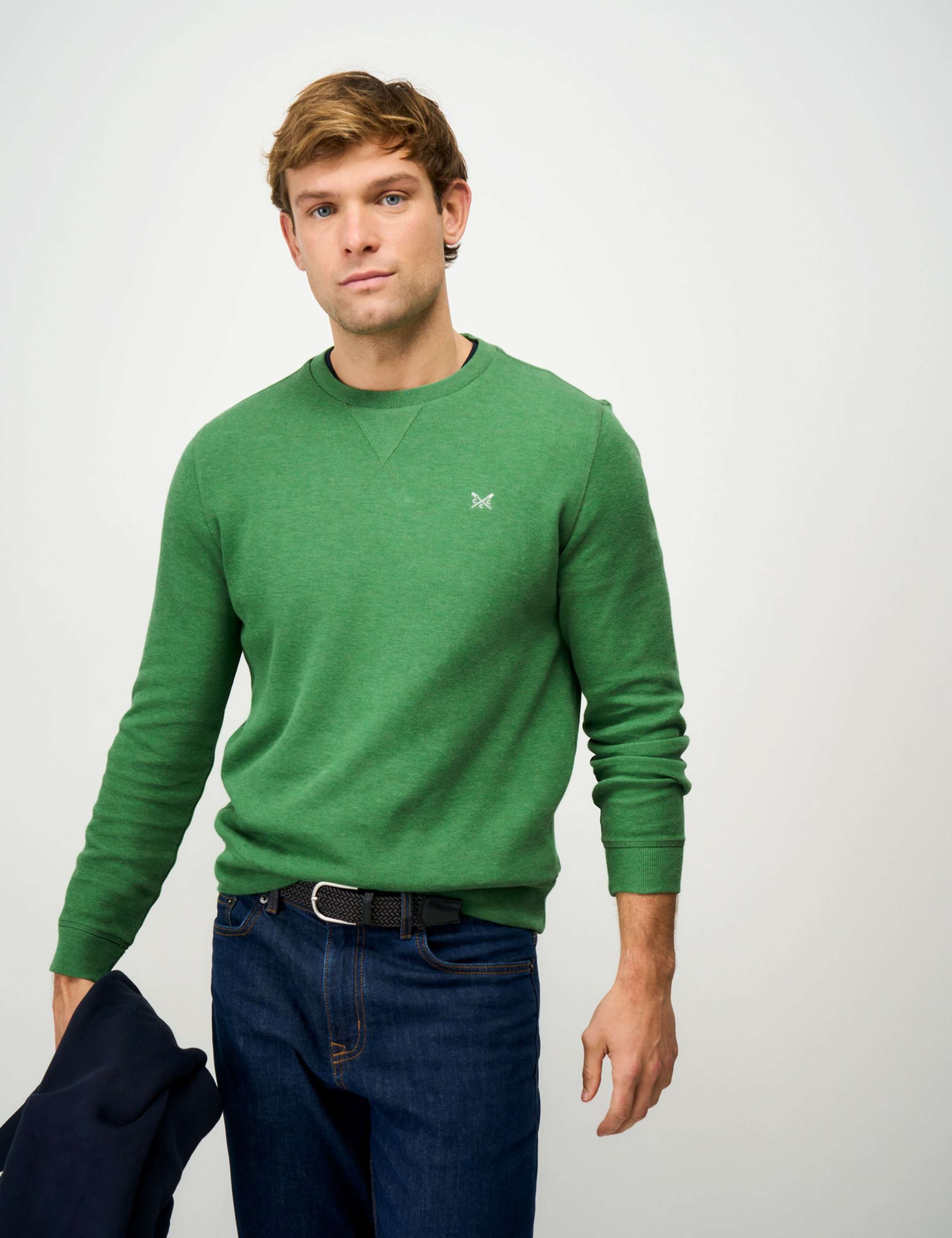 Pure Cotton Ribbed Crew Neck Jumper 1 of 7