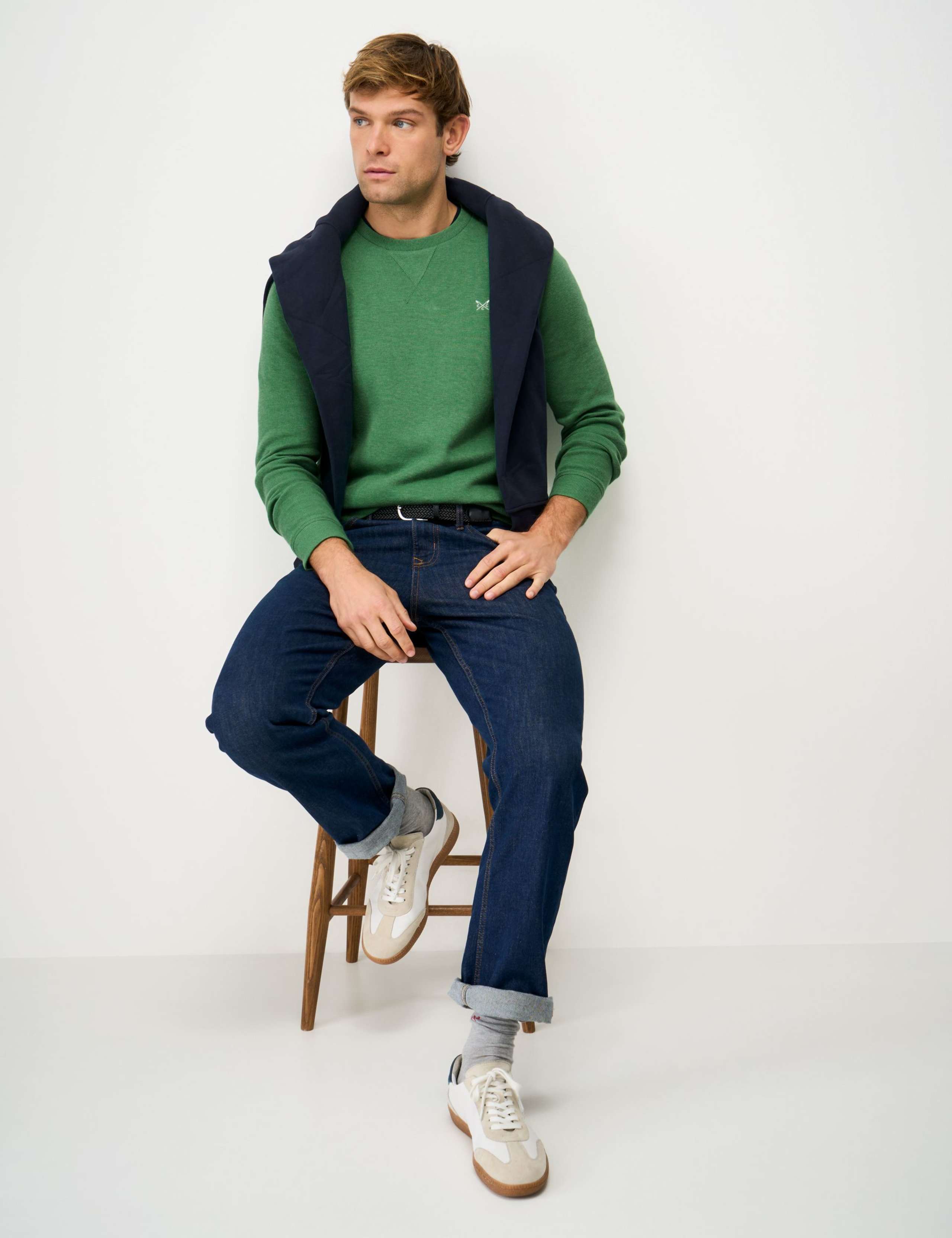 Pure Cotton Ribbed Crew Neck Jumper 6 of 7