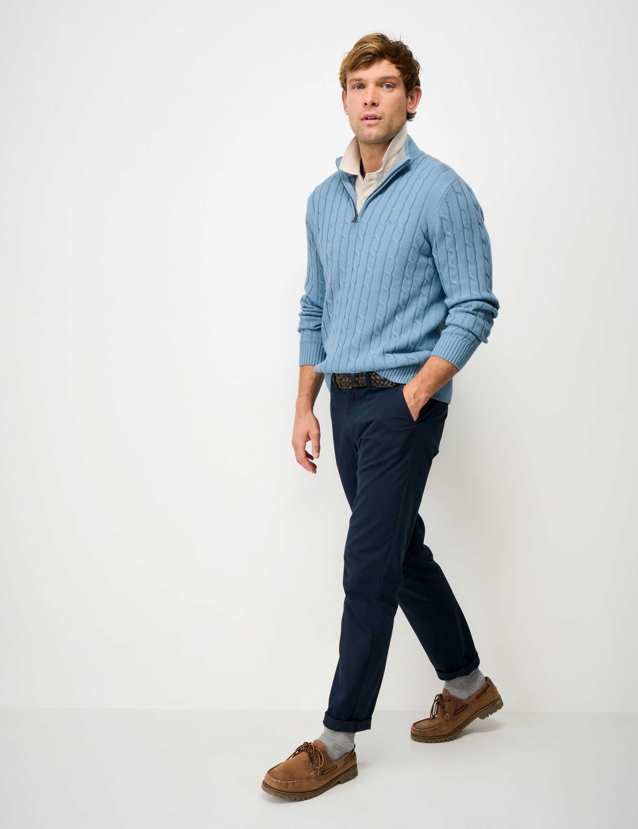 Pure Cotton Cable Funnel Neck Jumper 1 of 5