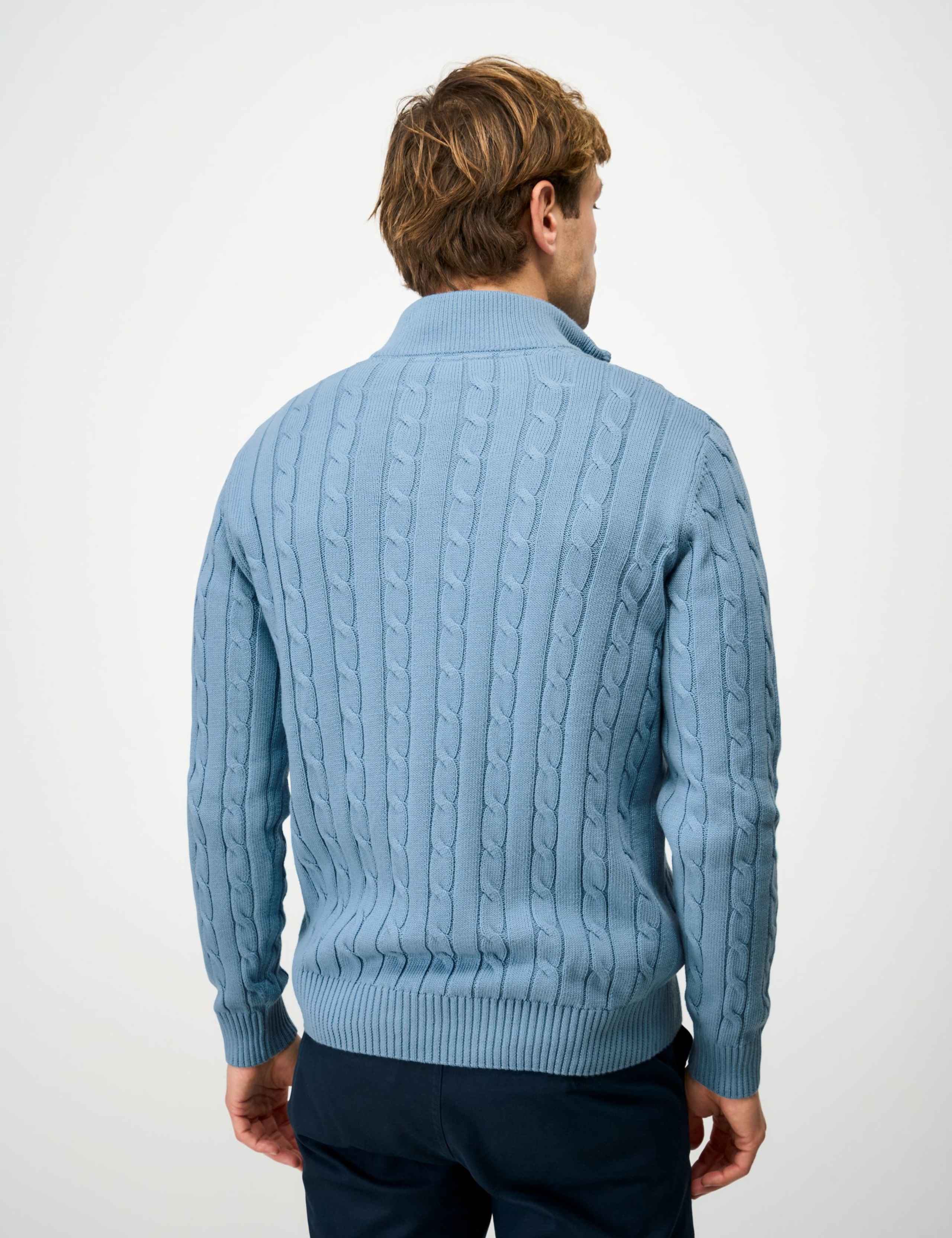 Pure Cotton Cable Funnel Neck Jumper 3 of 5