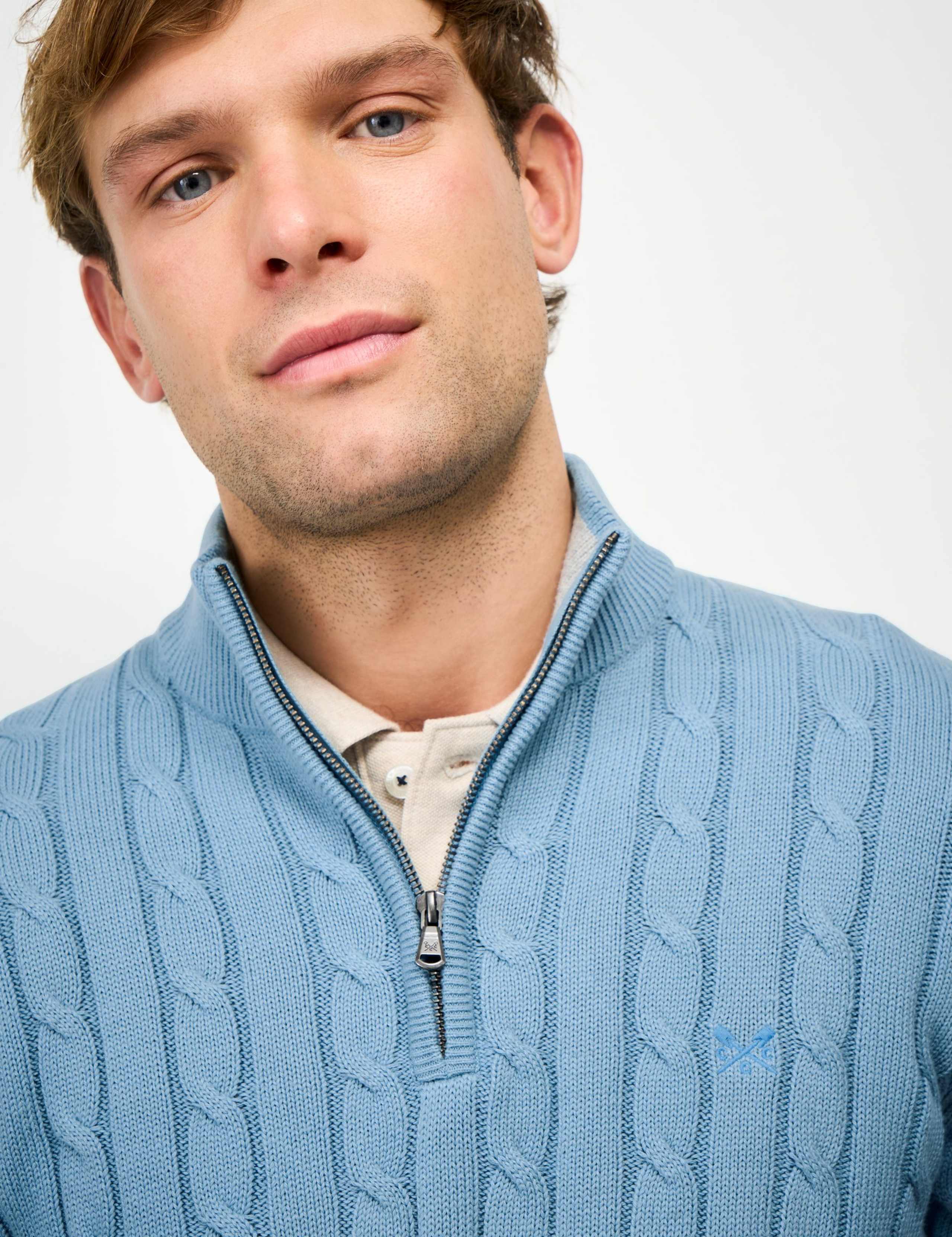 Pure Cotton Cable Funnel Neck Jumper 4 of 5