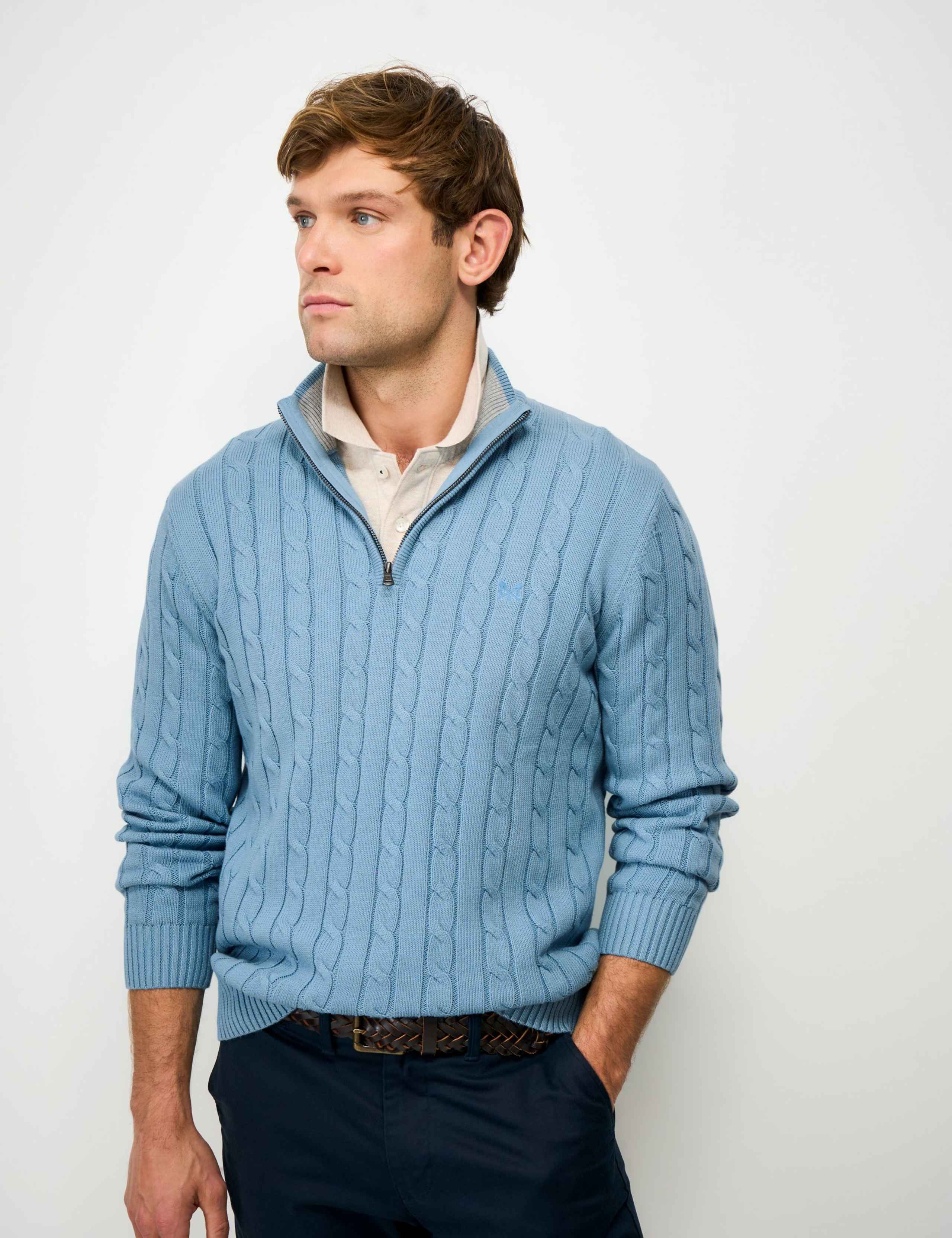 Pure Cotton Cable Funnel Neck Jumper 5 of 5