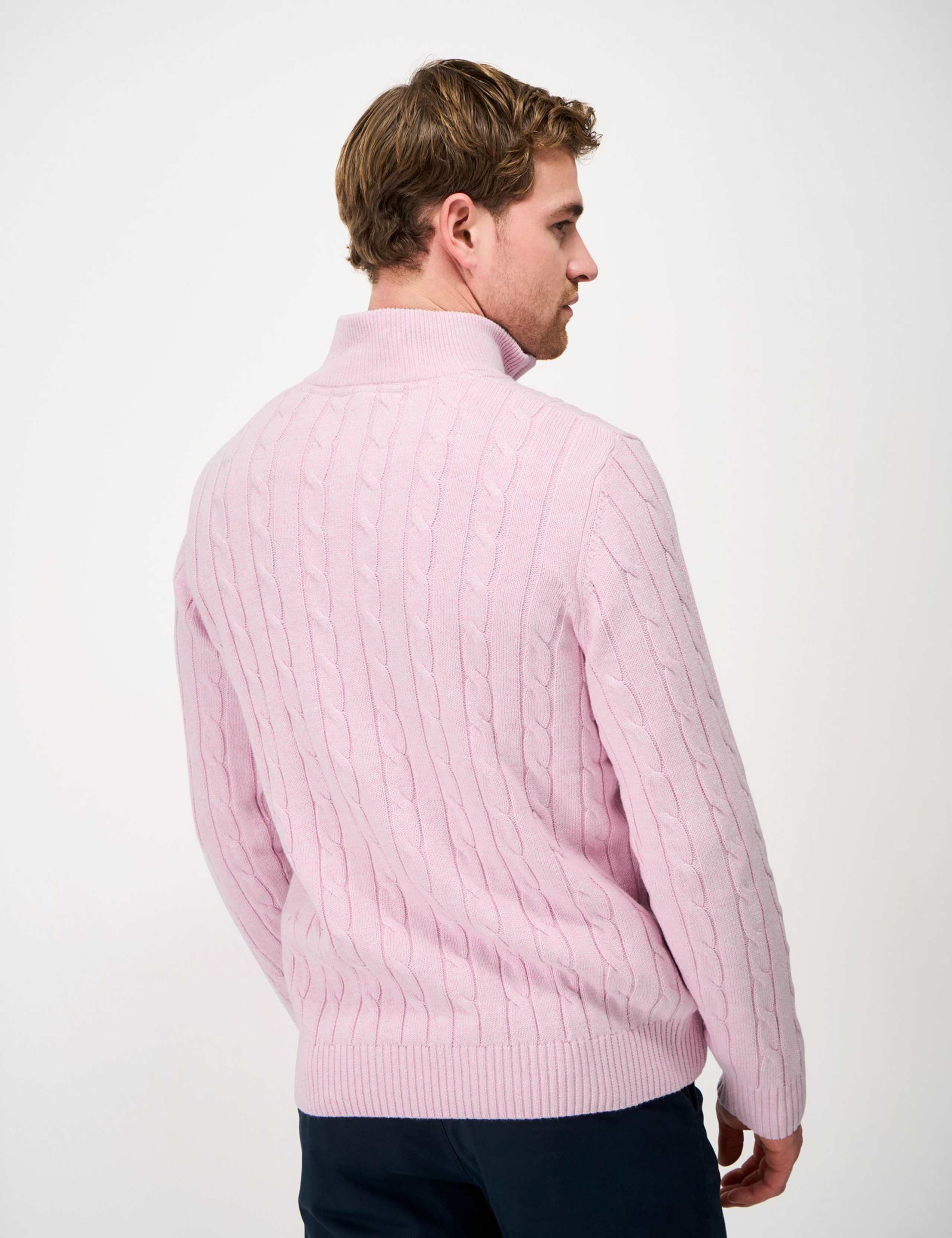 Pure Cotton Cable Funnel Neck Jumper 4 of 5