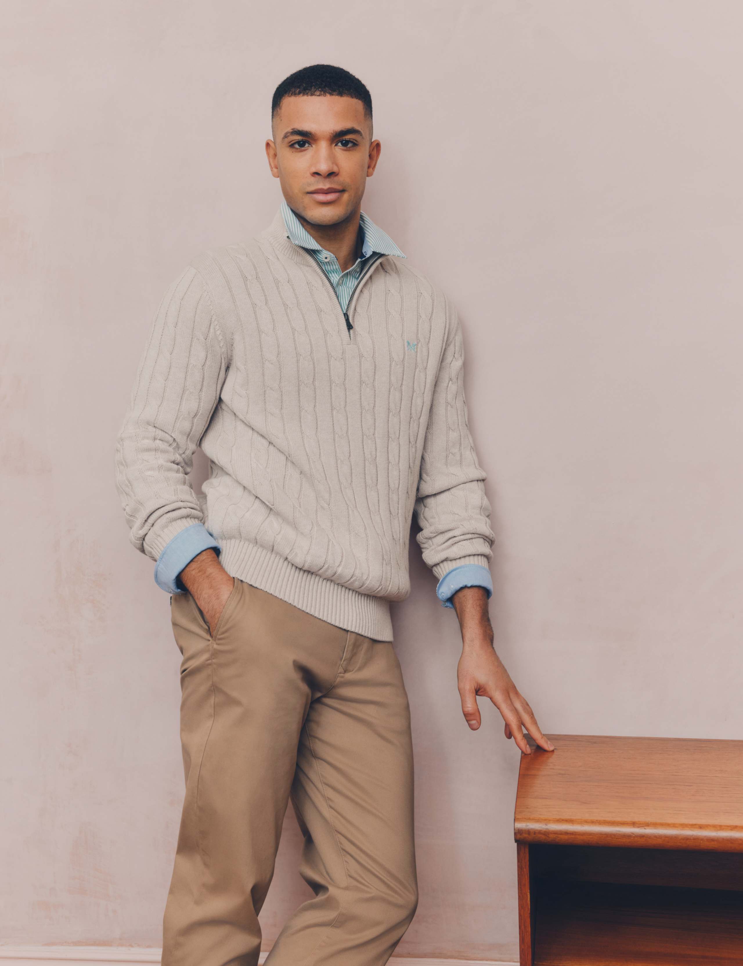 Pure Cotton Cable Funnel Neck Jumper 1 of 6