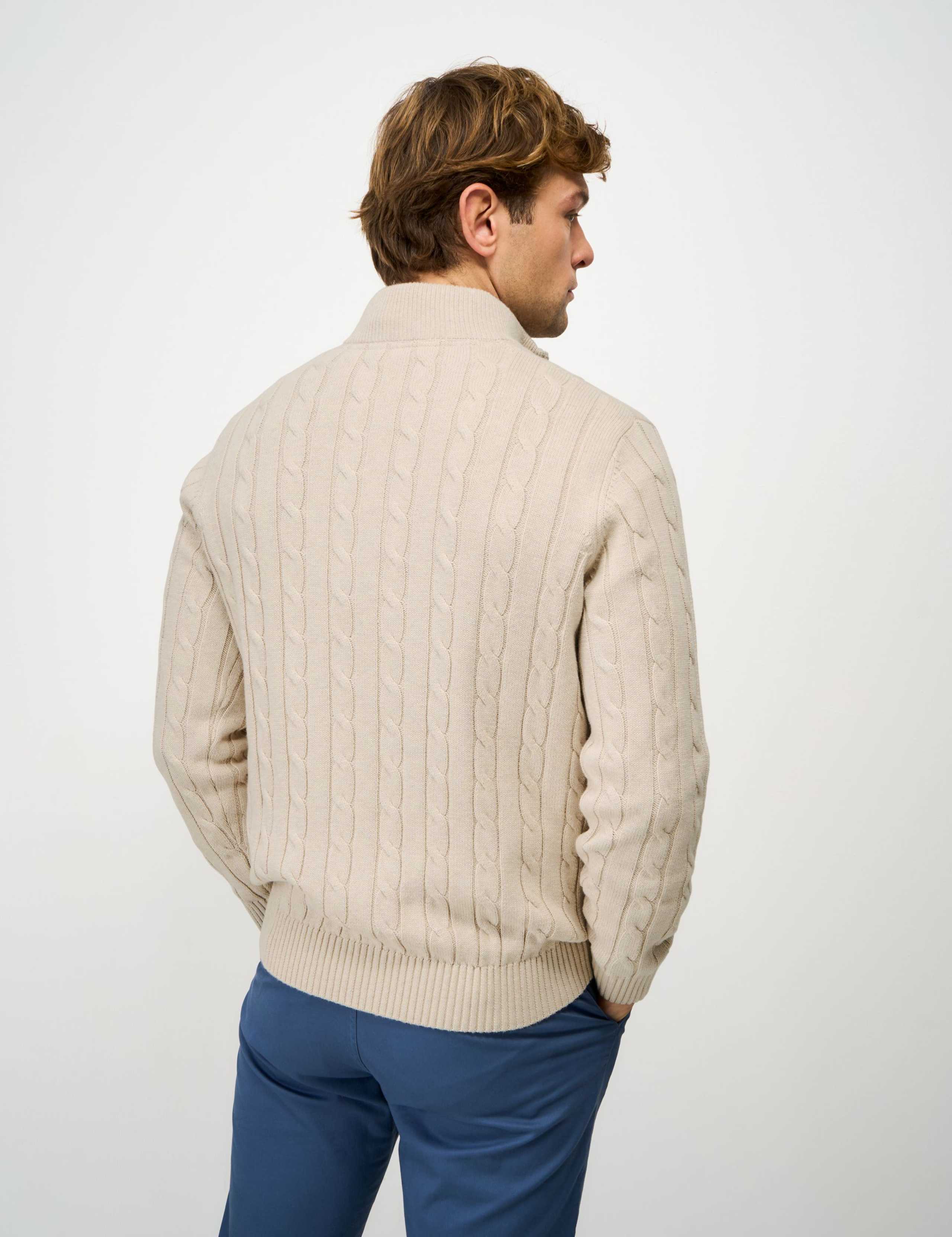 Pure Cotton Cable Funnel Neck Jumper 4 of 6