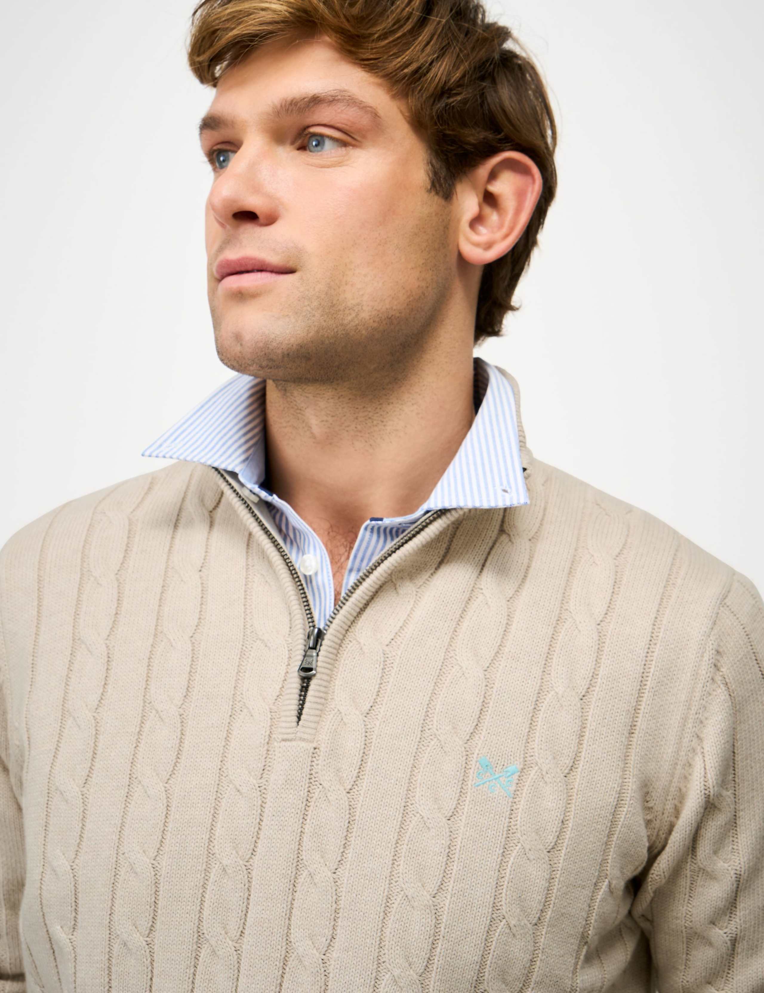 Pure Cotton Cable Funnel Neck Jumper 5 of 6