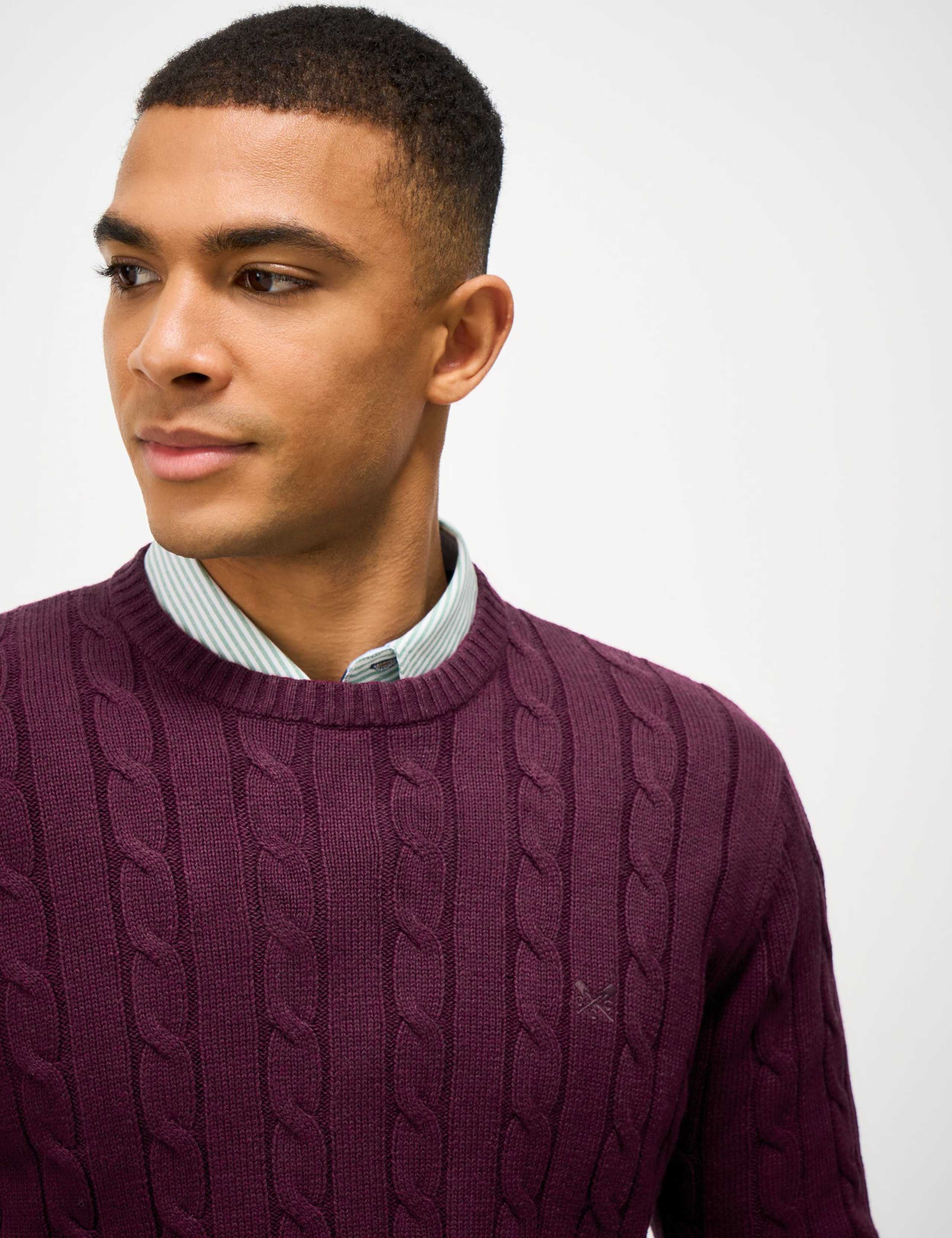 Pure Cotton Cable Crew Neck Jumper 5 of 5