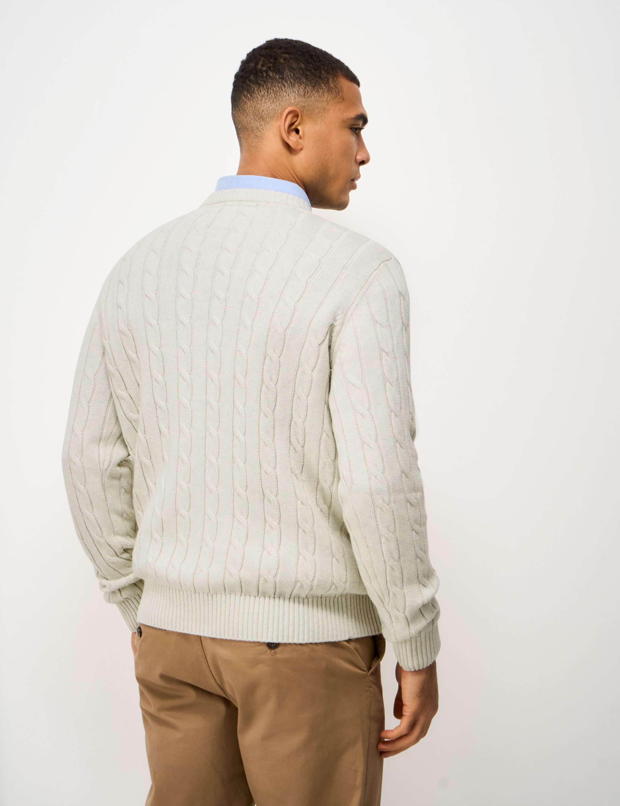 Pure Cotton Cable Crew Neck Jumper 5 of 5