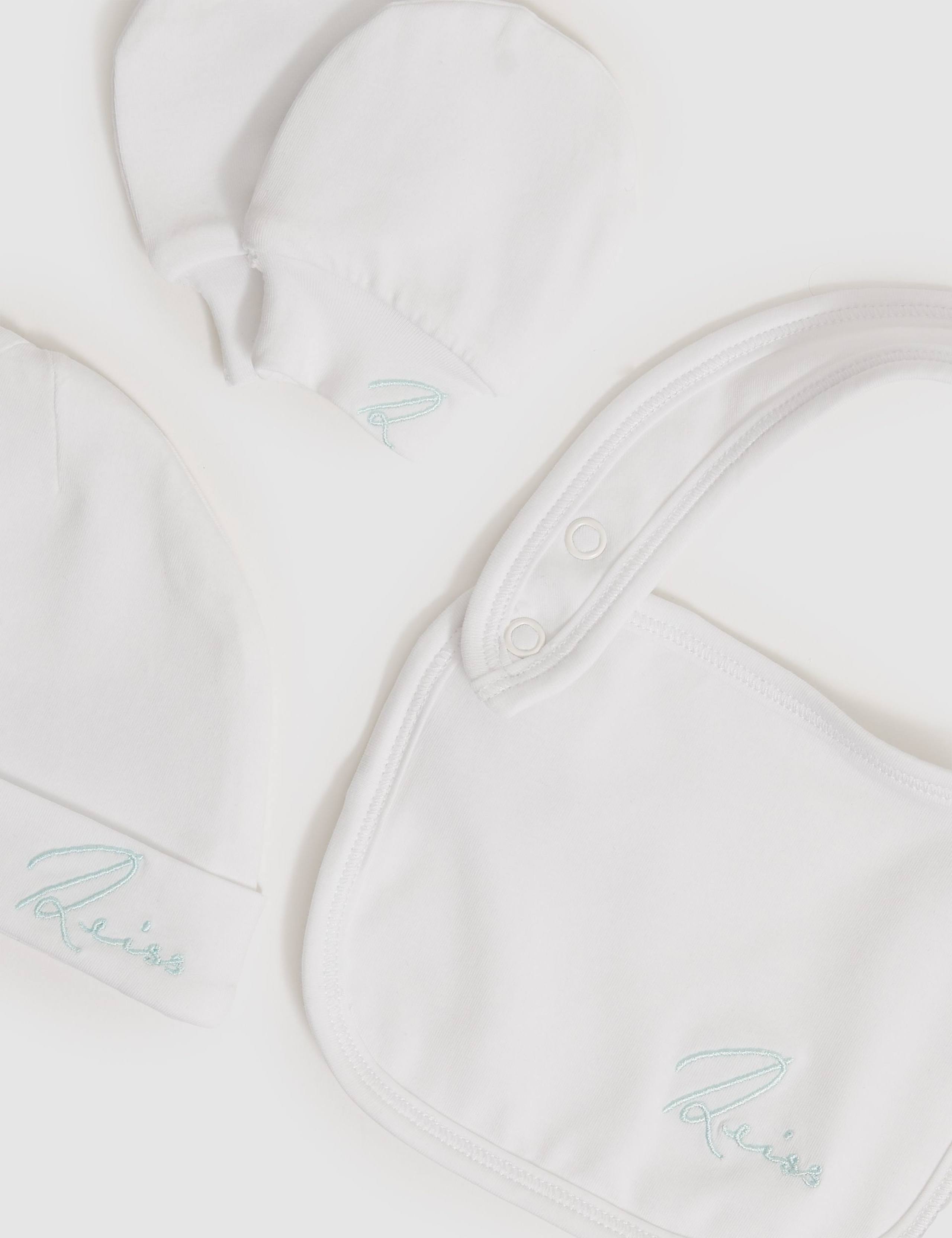 Kids' Cotton Rich Muslin, Bib and Mitten Set 1 of 3