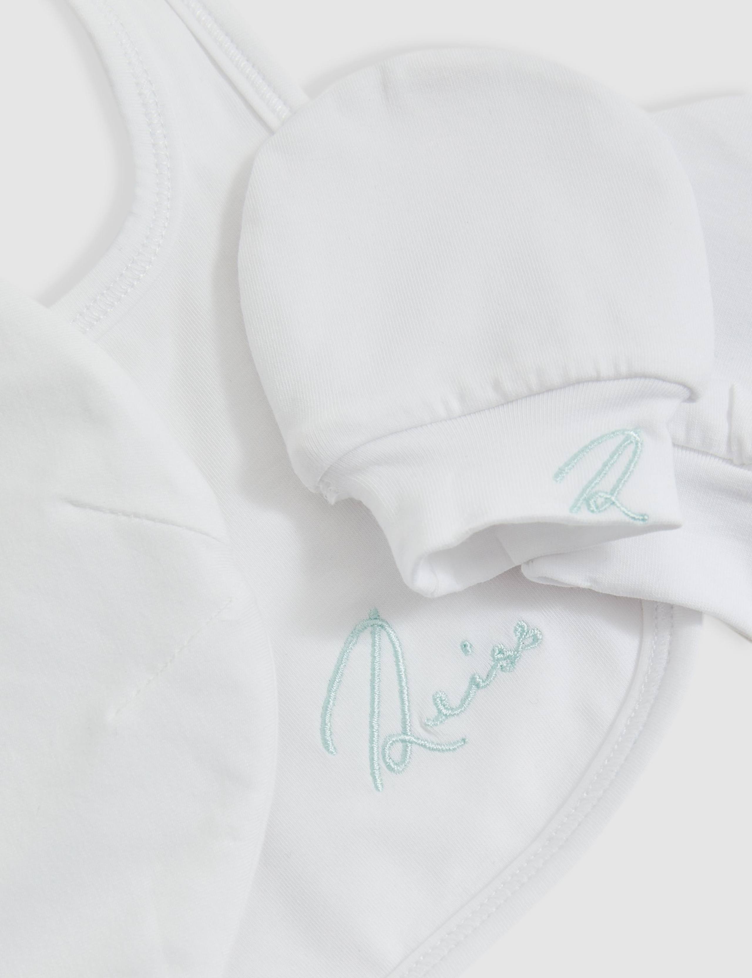 Kids' Cotton Rich Muslin, Bib and Mitten Set 3 of 3