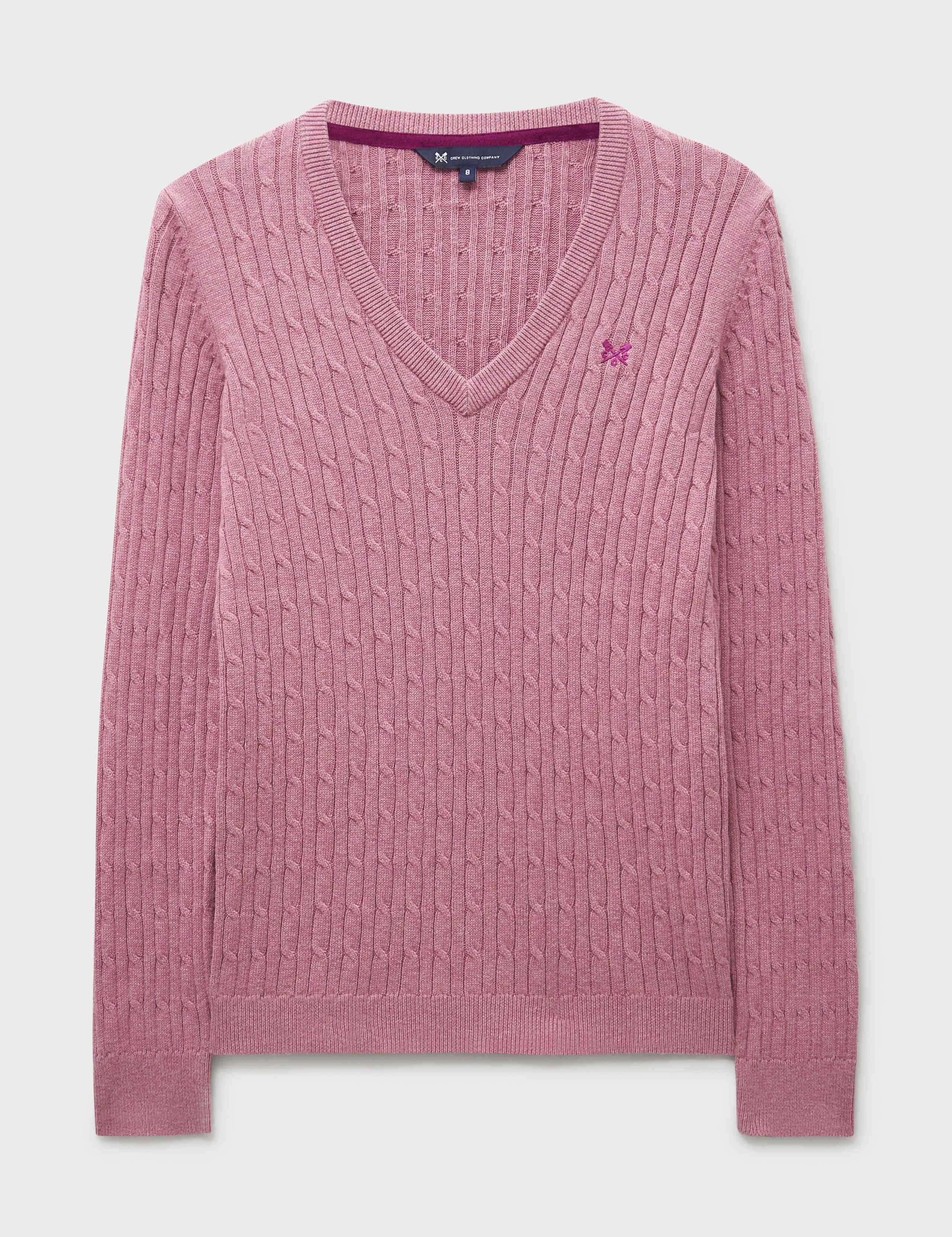 Cotton Rich Cable Knit V-Neck Jumper 2 of 5