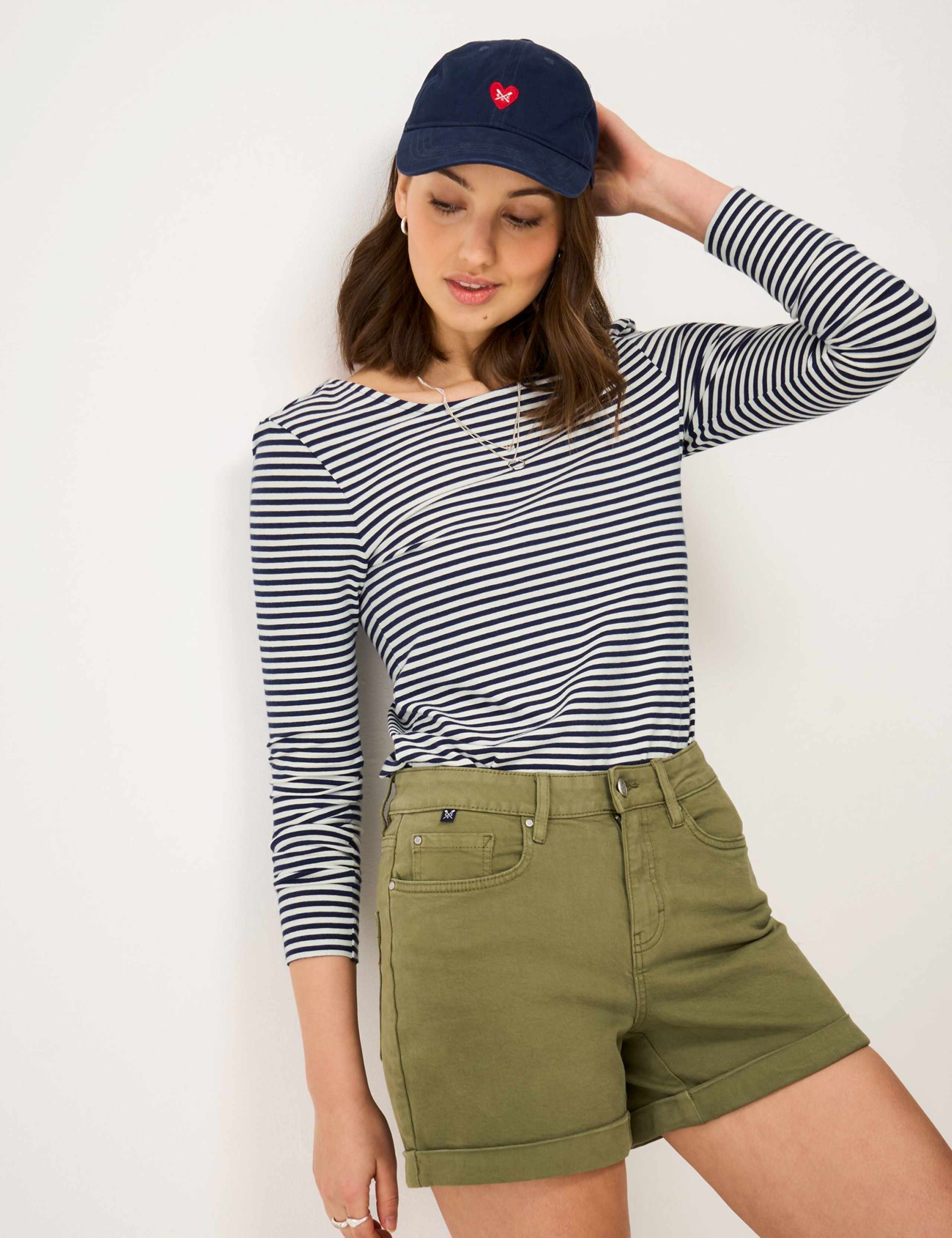 Cotton and Modal Striped Scoop Neck Top 3 of 5