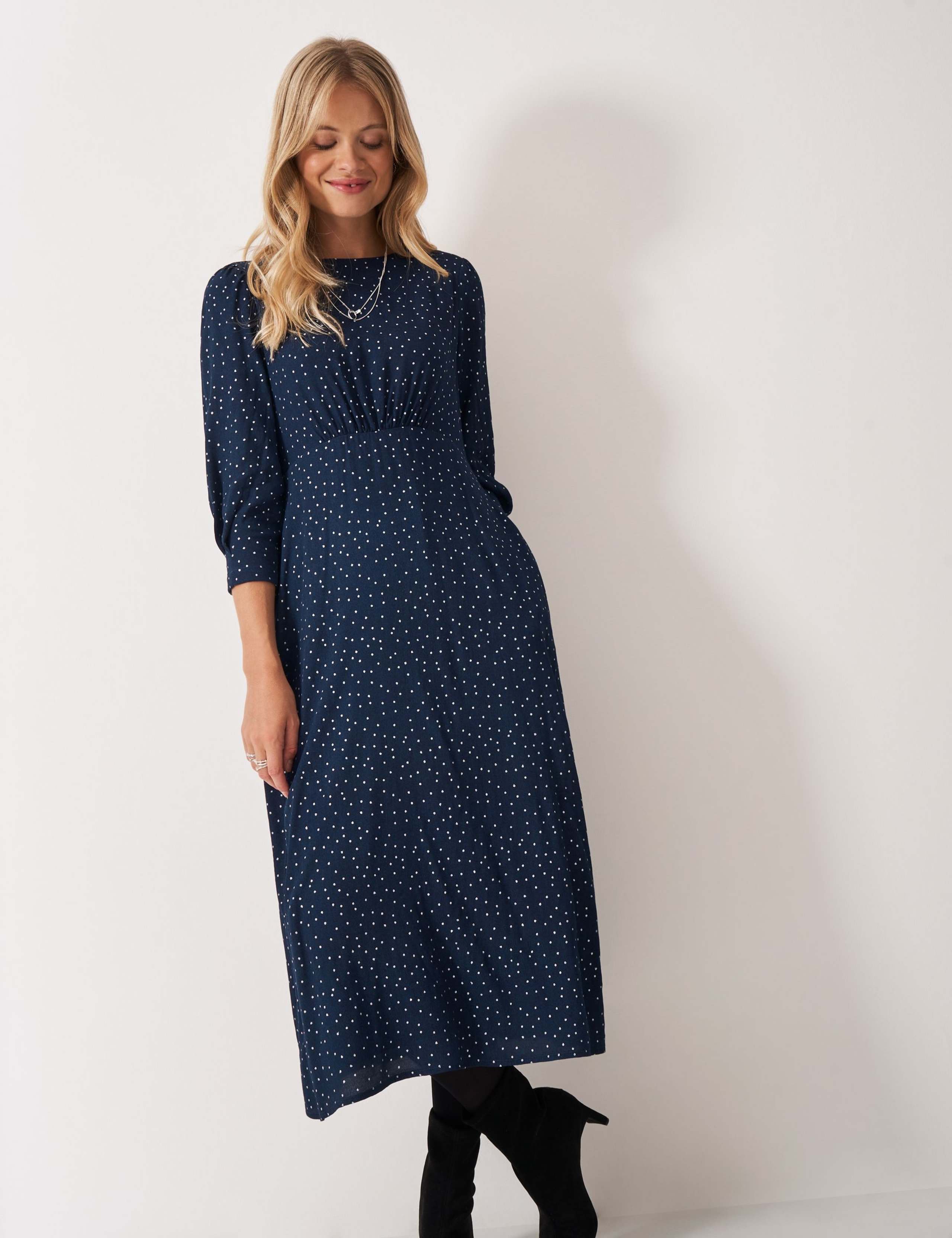 Polka Dot Tie Waist Midi Tea Dress 5 of 5