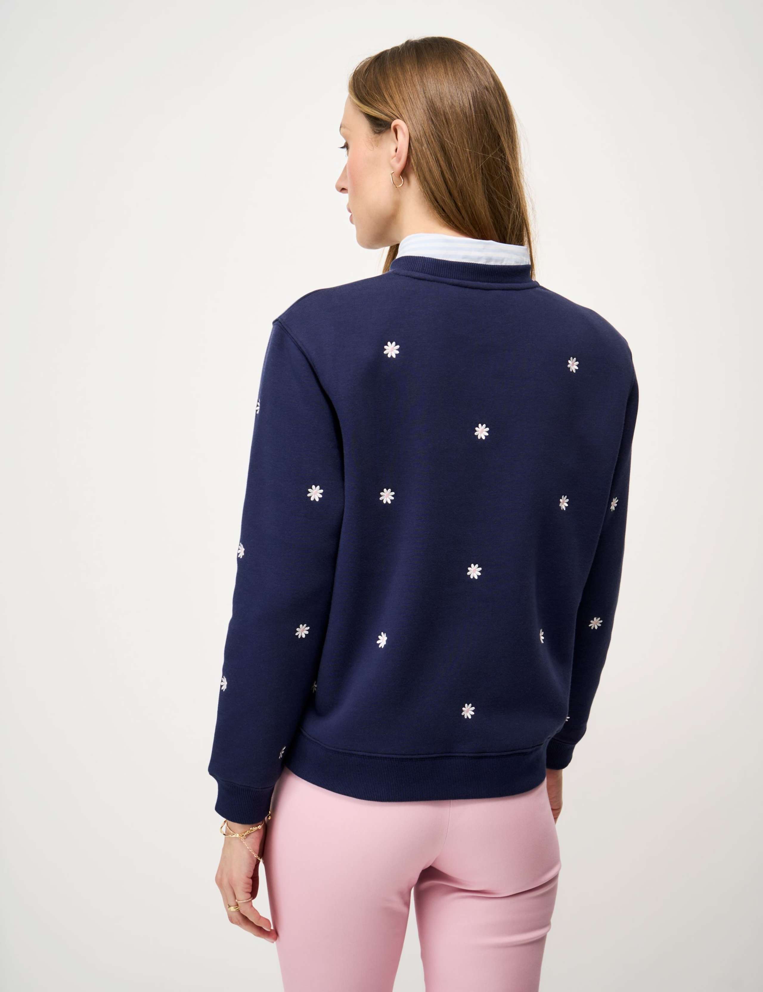 Cotton Rich Embroidered Crew Neck Sweatshirt 3 of 5