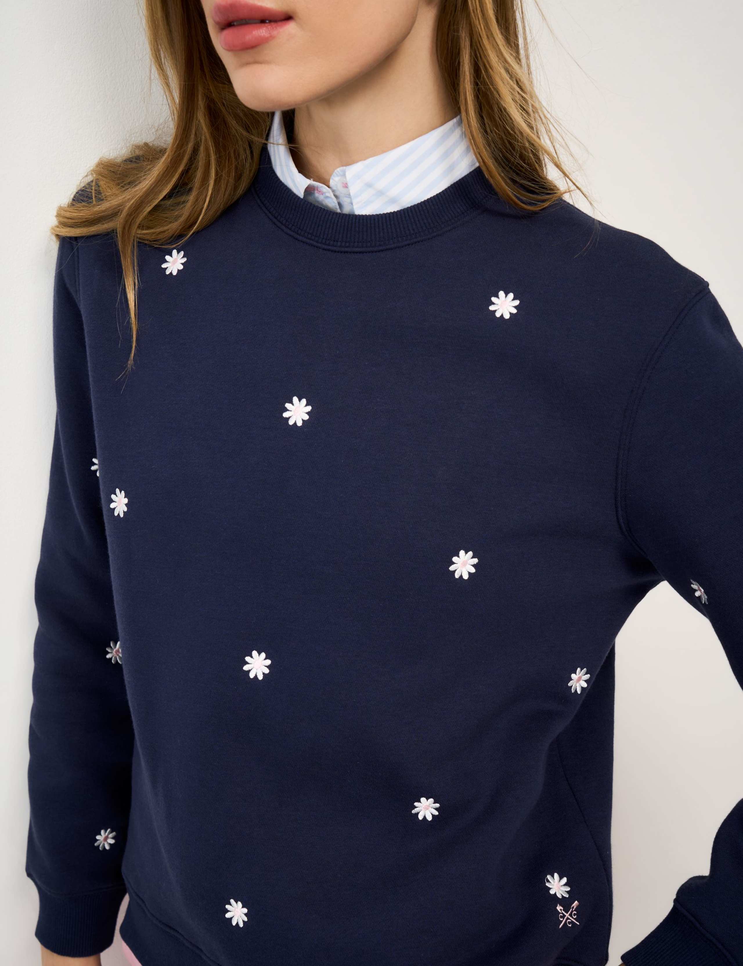 Cotton Rich Embroidered Crew Neck Sweatshirt 5 of 5