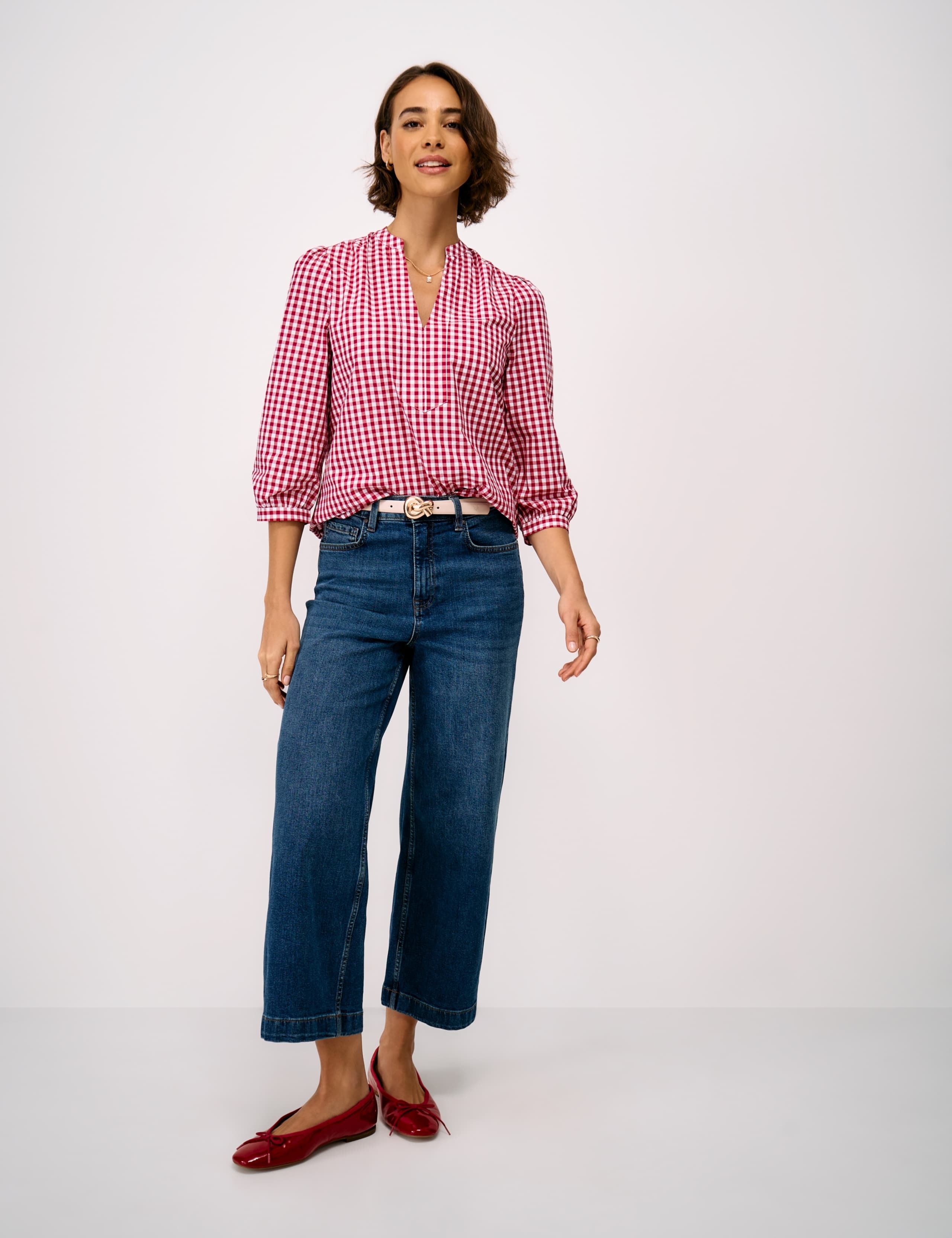 Pure Cotton Striped V-Neck Blouse 3 of 5