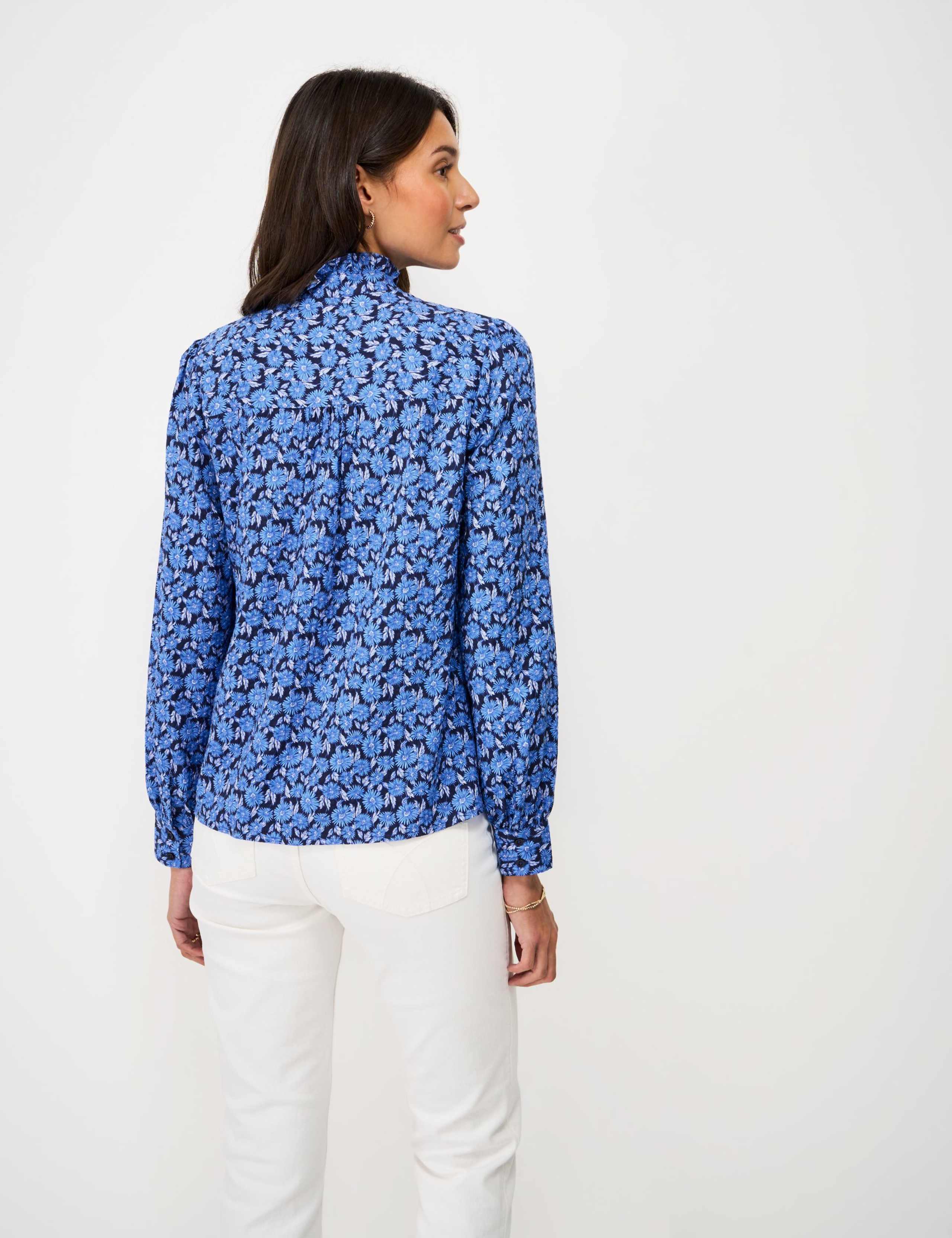 Floral Frill Detail Blouse with Cotton 3 of 5