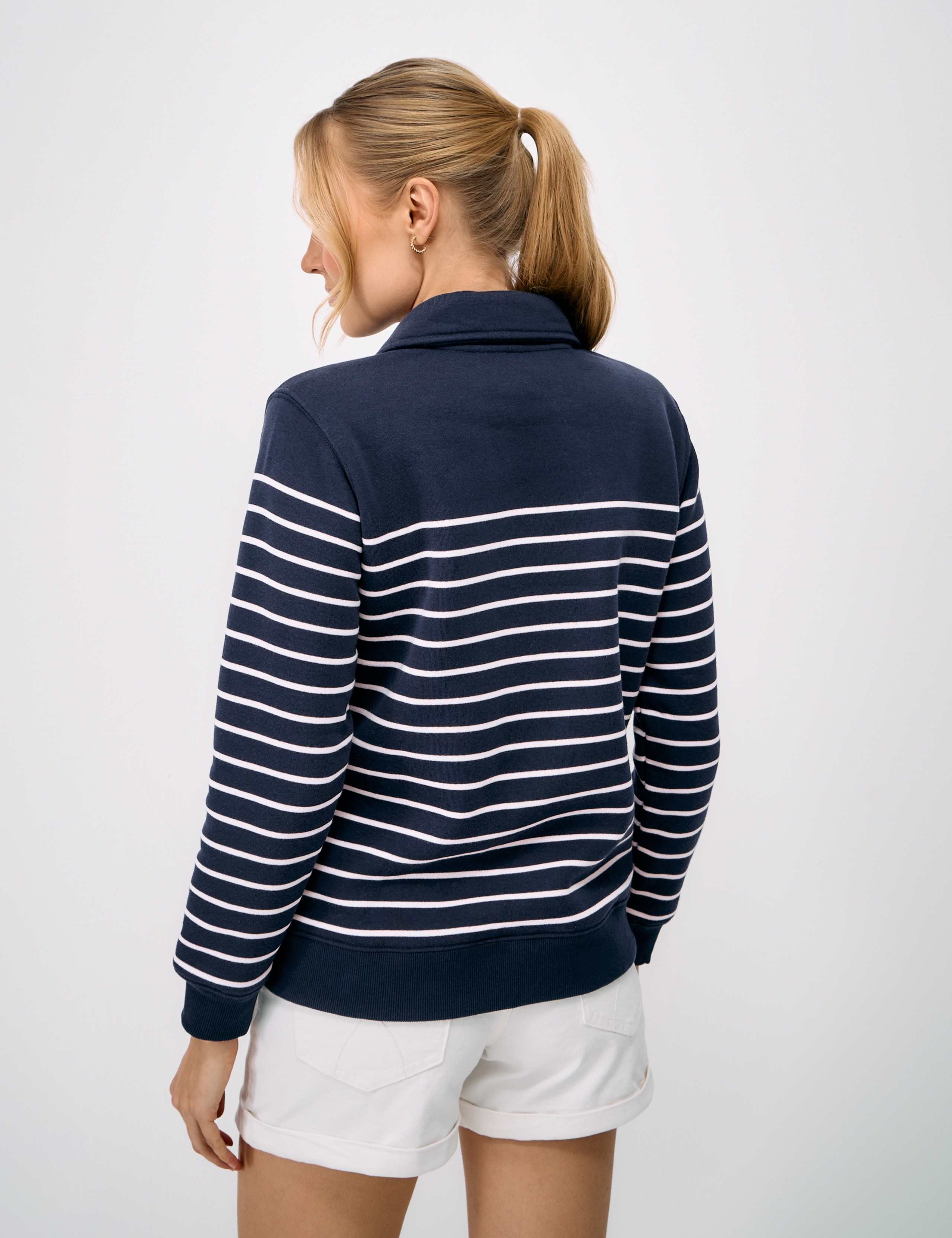 Cotton Rich Striped V-Neck Sweatshirt 5 of 5