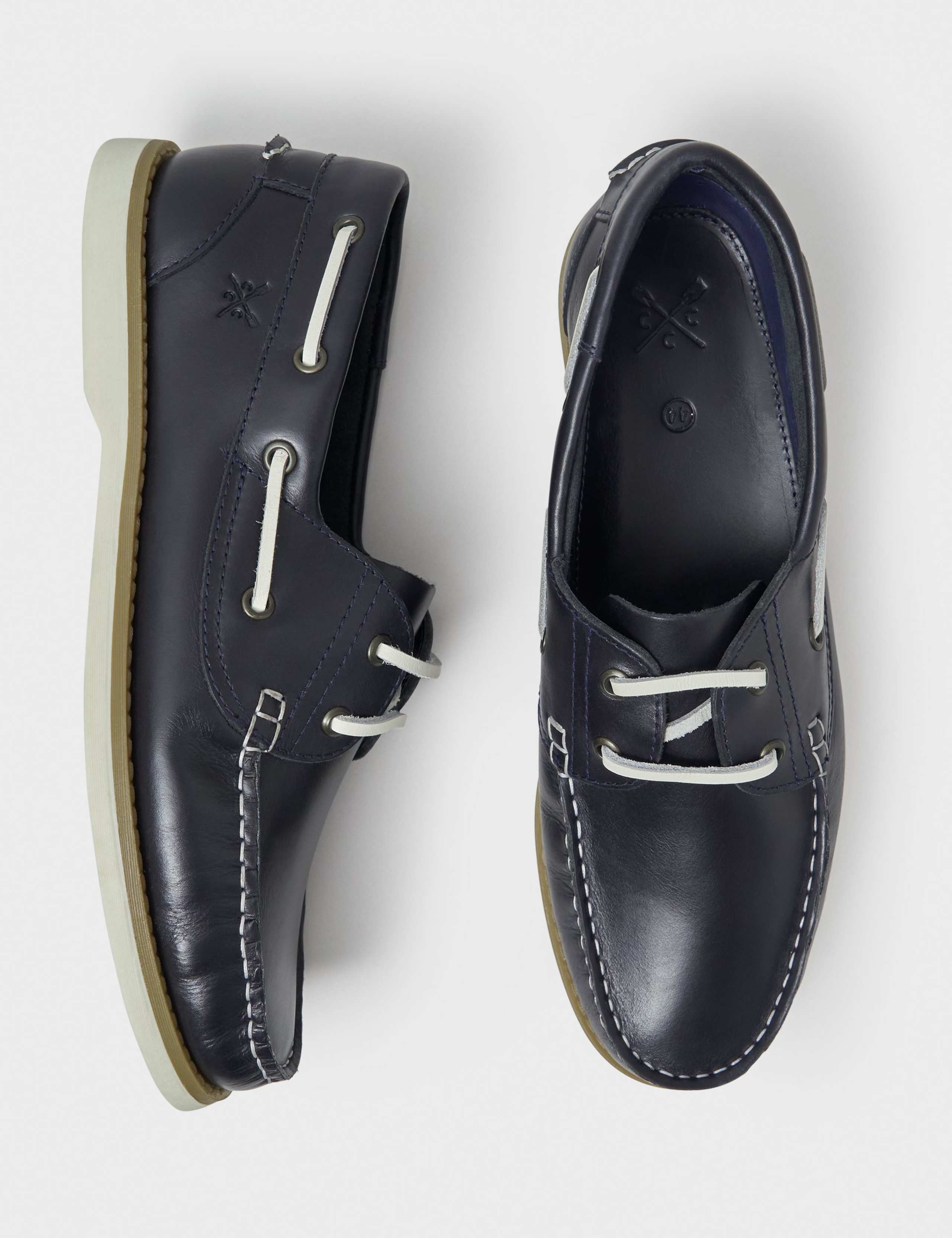 Leather Pull On Lace Up Deck Shoes 3 of 4