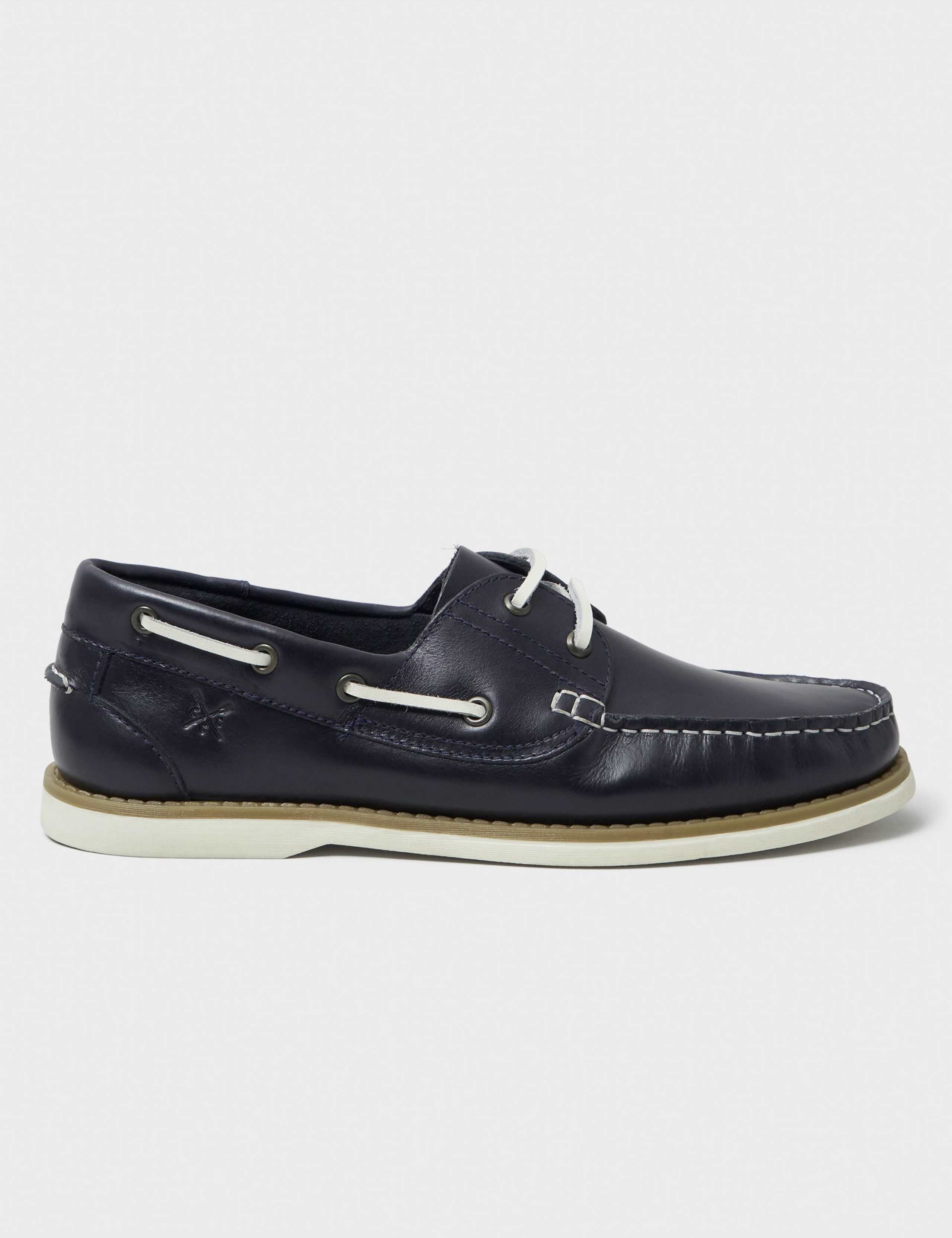 Leather Pull On Lace Up Deck Shoes 2 of 4