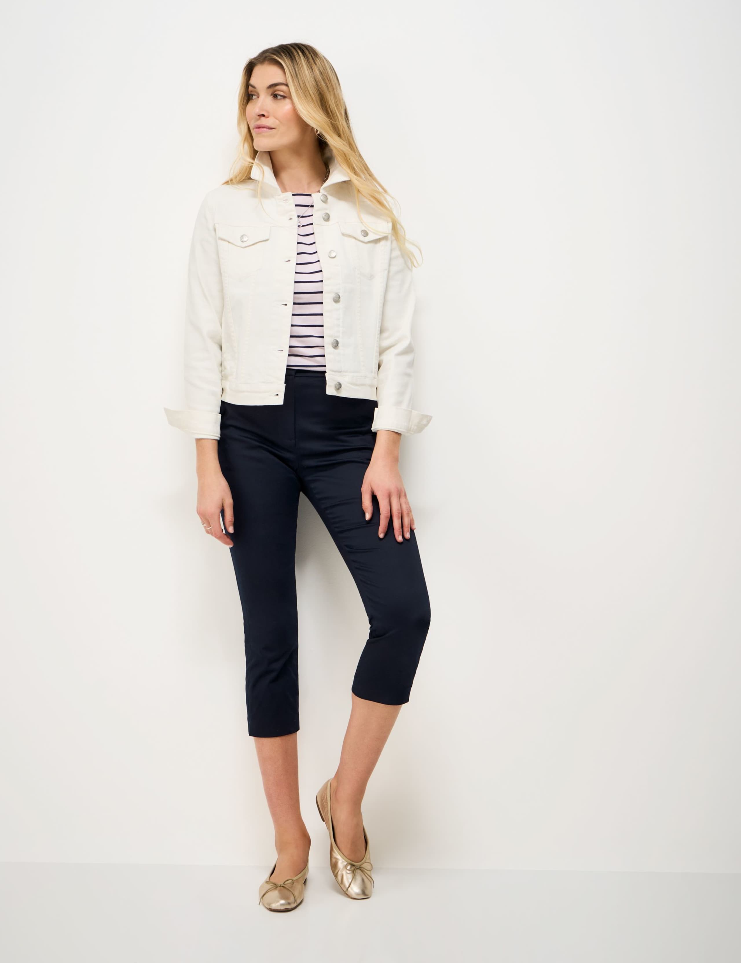 Cotton Rich Tapered Cropped Chinos 3 of 5