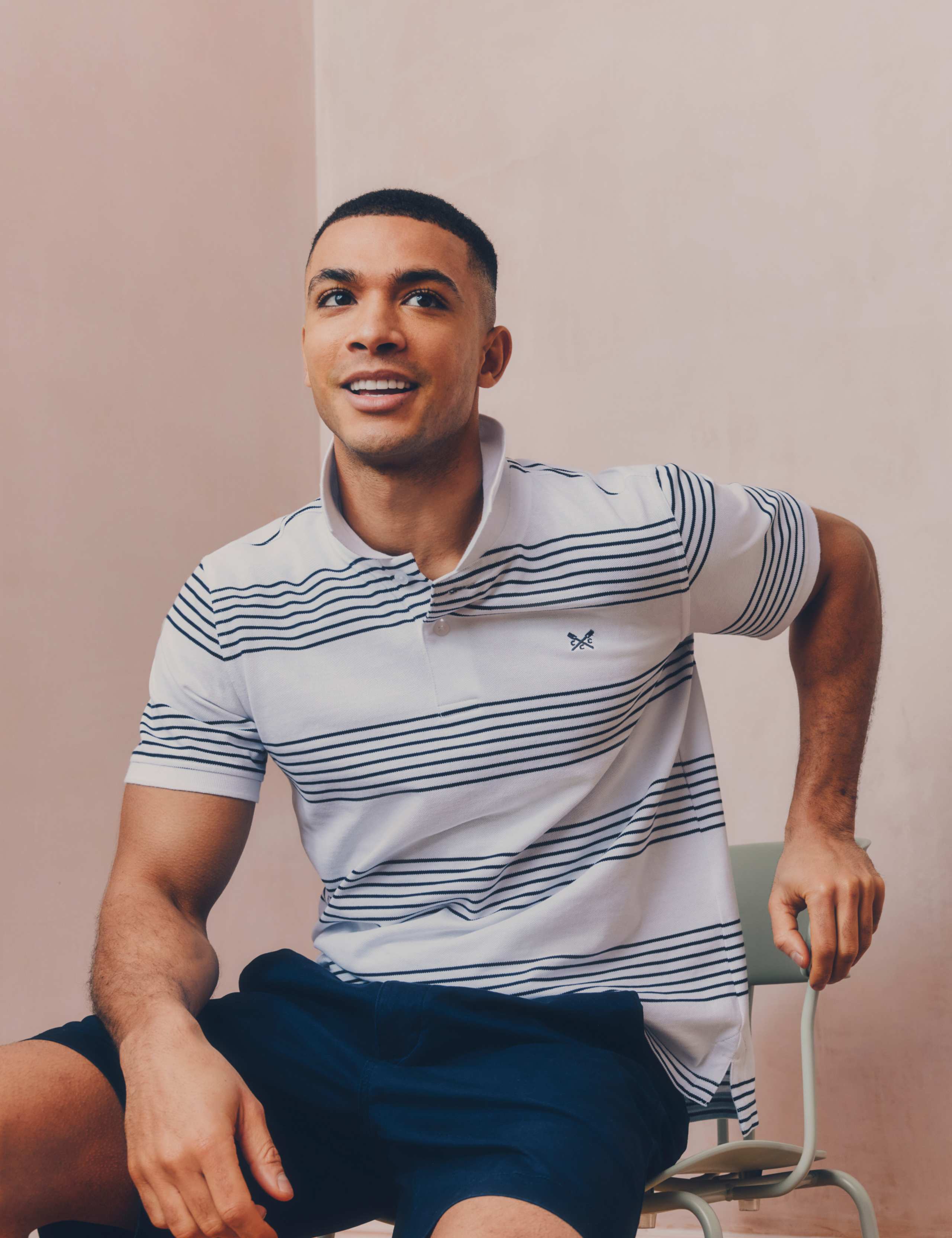 Pure Cotton Striped Polo Shirt 1 of 6