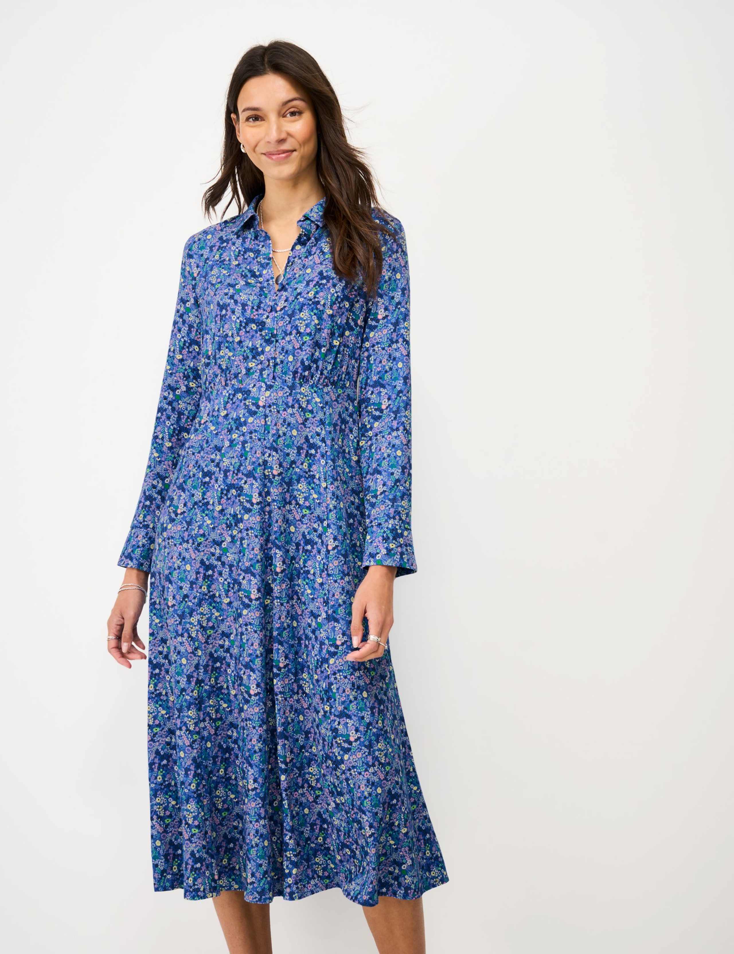 Floral Midi Shirt Dress 3 of 5