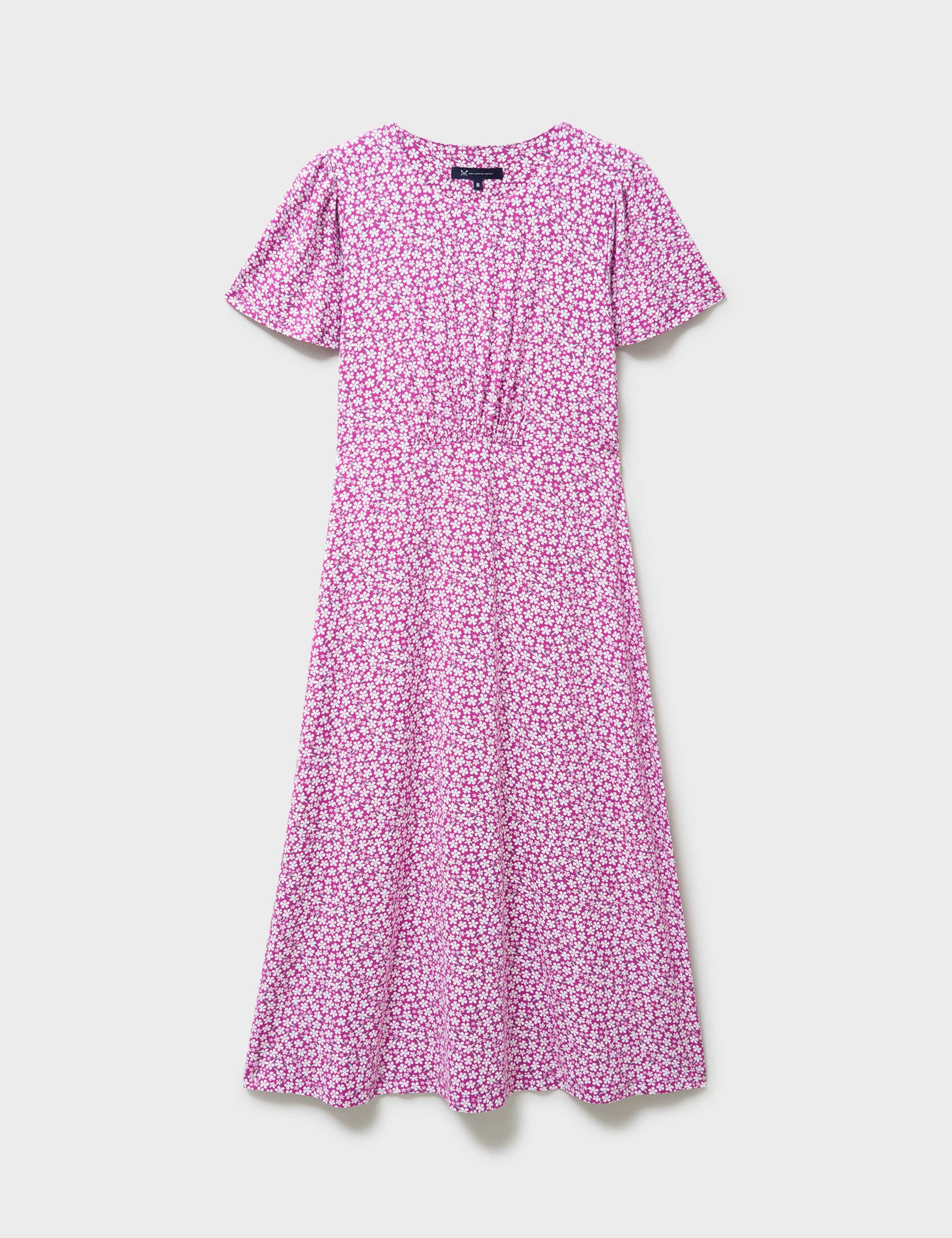 Jersey Floral Midi Waisted Dress 2 of 6