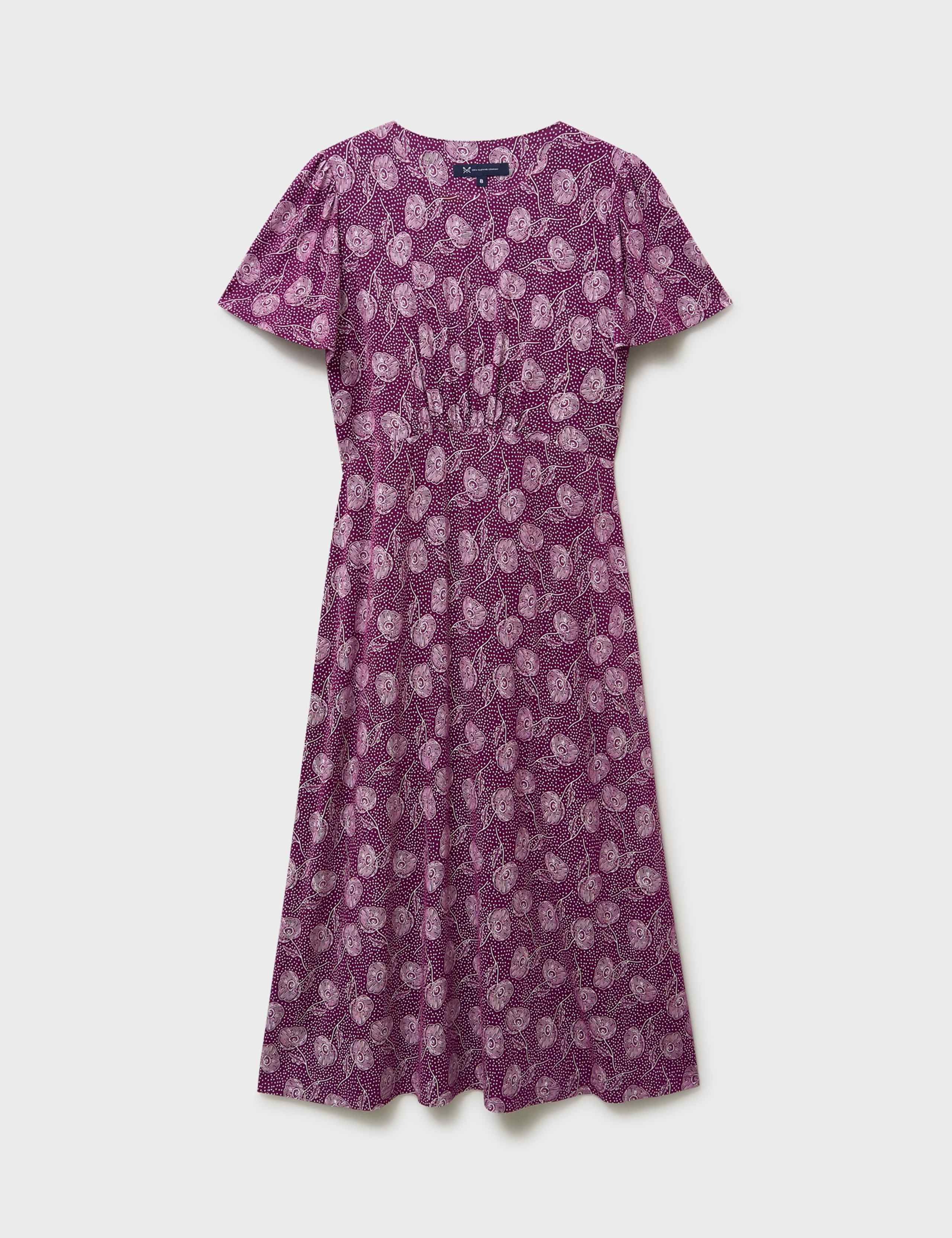 Jersey Floral Midi Waisted Dress 2 of 5