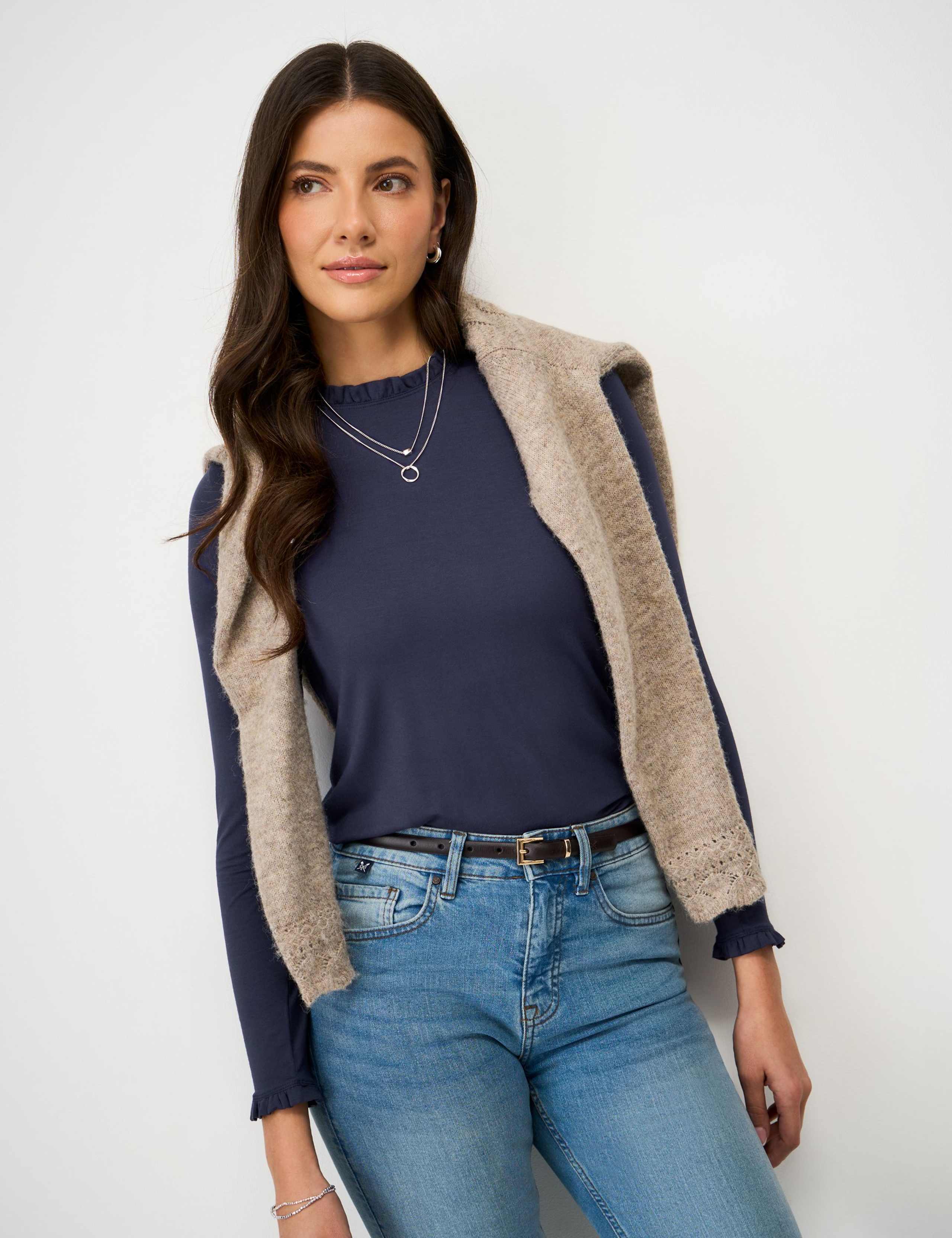 Modal Rich Frill Neck Blouse 4 of 5